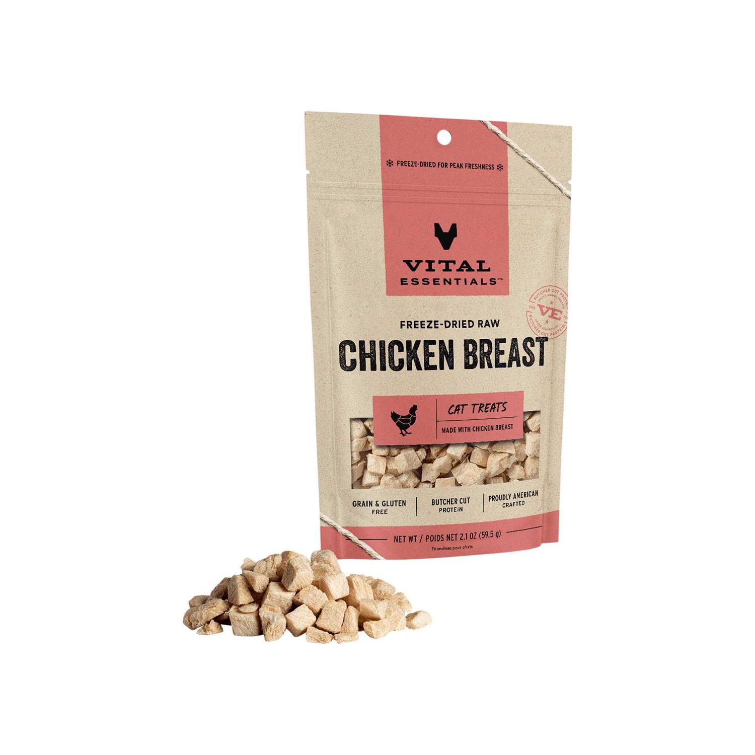 Vital Essentials Freeze-Dried Chicken Breast Cat Treats 2.1 oz - Healthber
