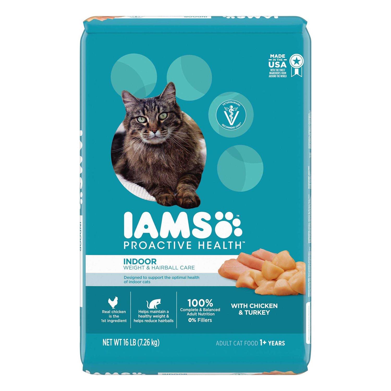 IAMS ProActive Health Weight & Hairball Care Adult Indoor Dry Cat Food - Healthber