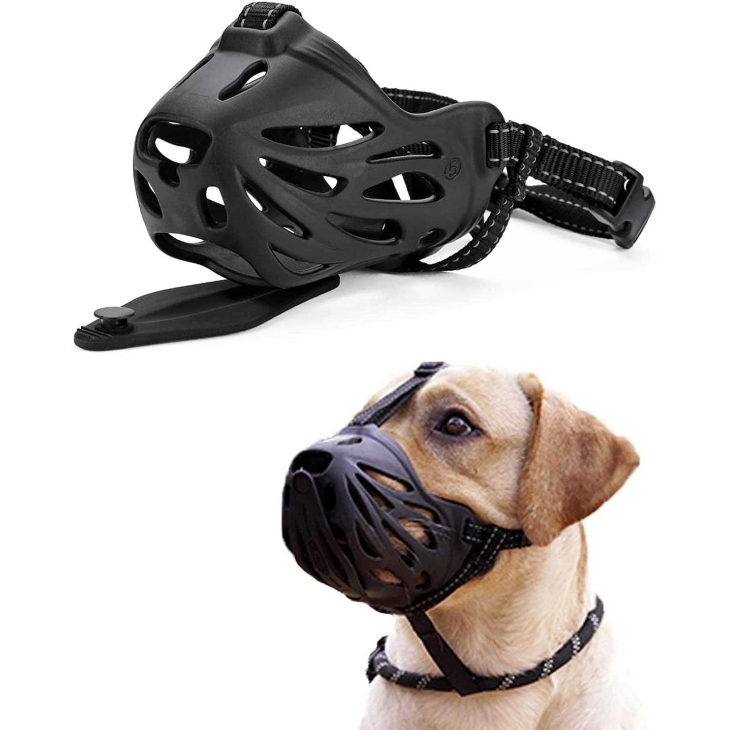 JIPIMON Dog Muzzle Prevents Biting Barking Chewing Breathable Drinkable Adjustable Basket Muzzle for Aggressive Small Medium Large Dogs - Healthber
