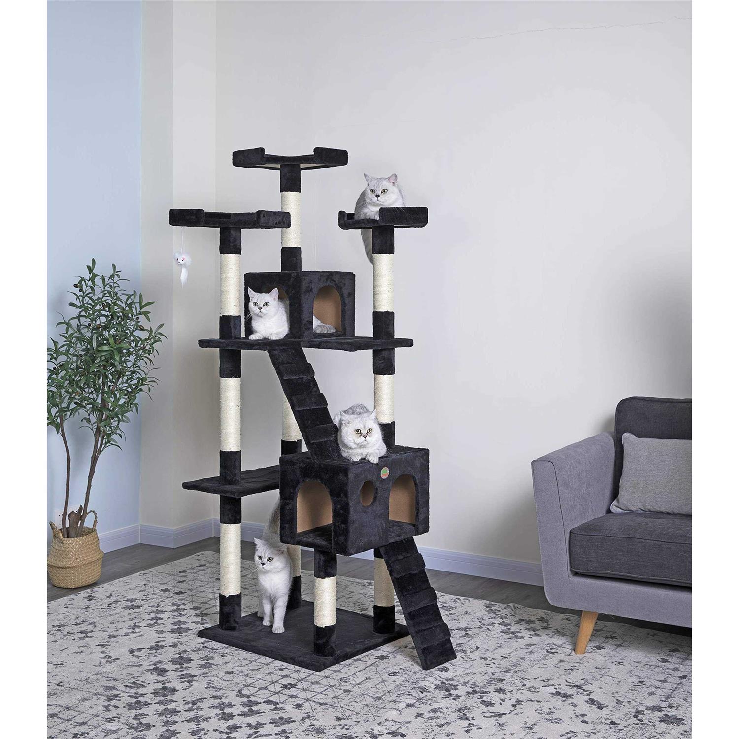Go Pet Club 72 in. Cat Tree Condo Furniture - Healthber