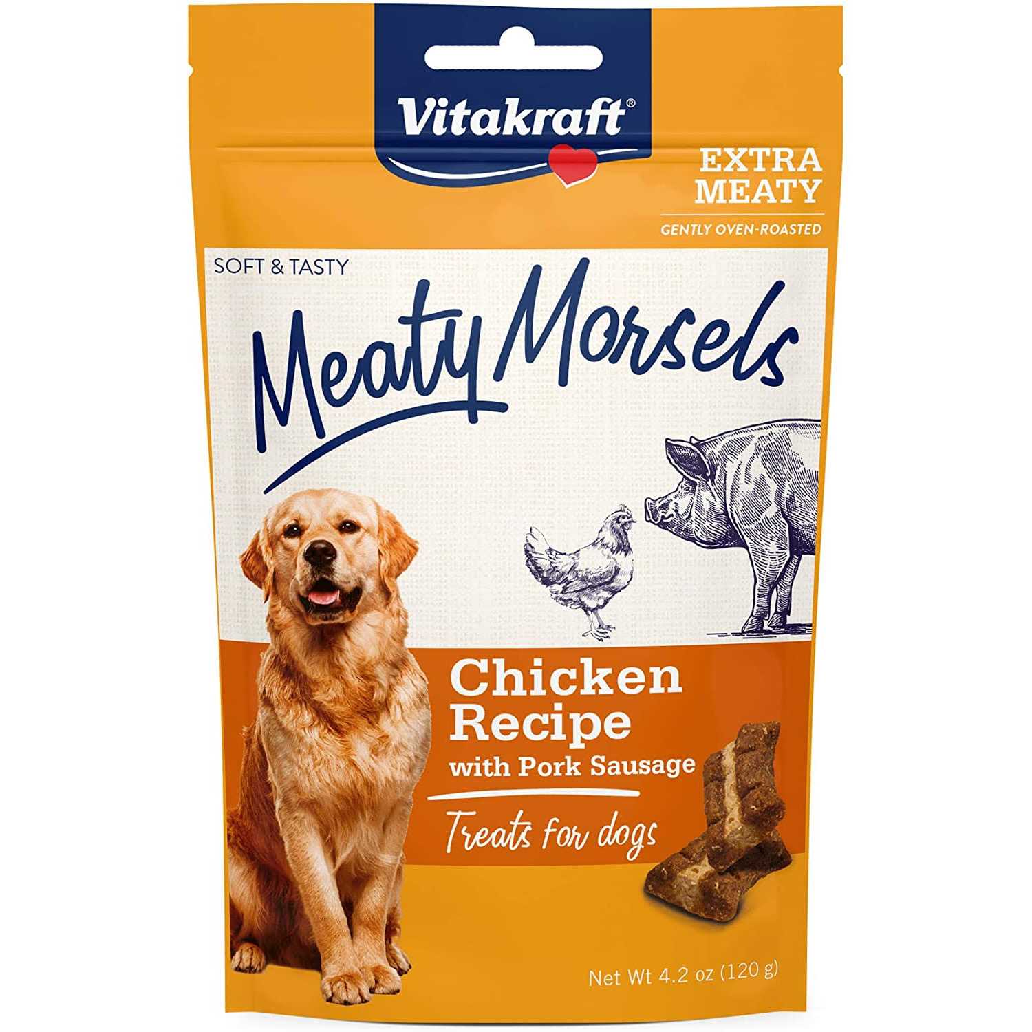 Vitakraft Meaty Morsels Chicken Recipe with Beef & Carrots Dog Treat Mini - Healthber