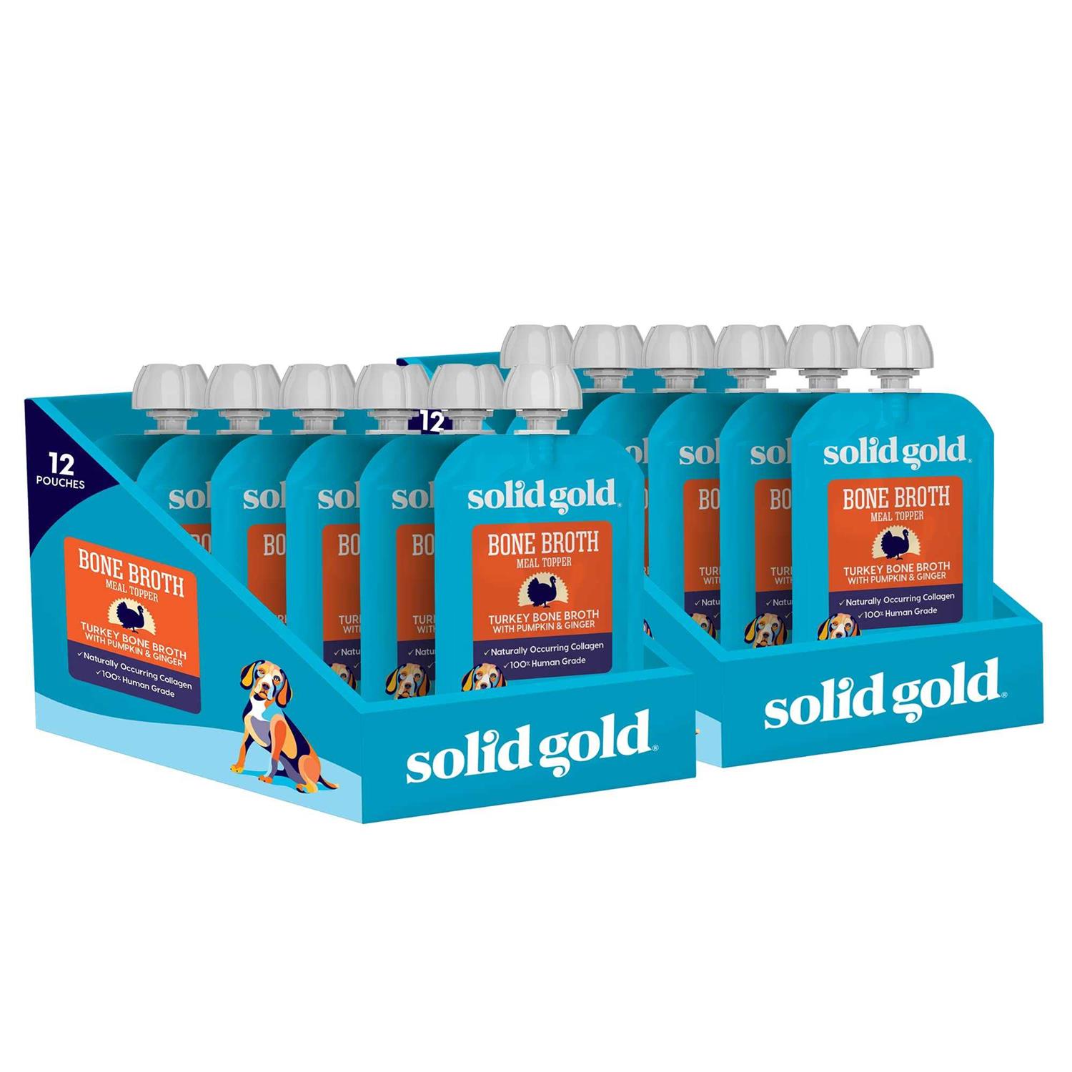 Solid Gold Turkey Bone Broth with Pumpkin & Ginger Dog Food Topper - Healthber