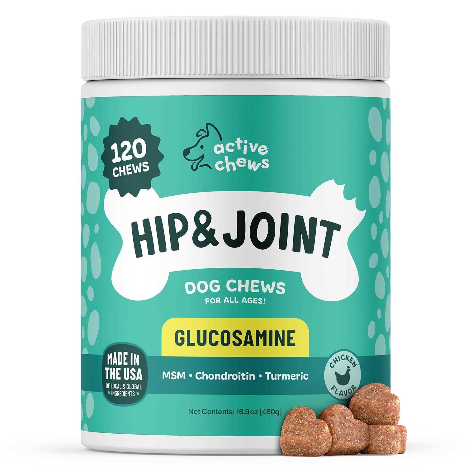 Active Chews Glucosamine for Dogs Hip and Joint Supplement with Chondroitin, Turmeric, and Msm - Healthber