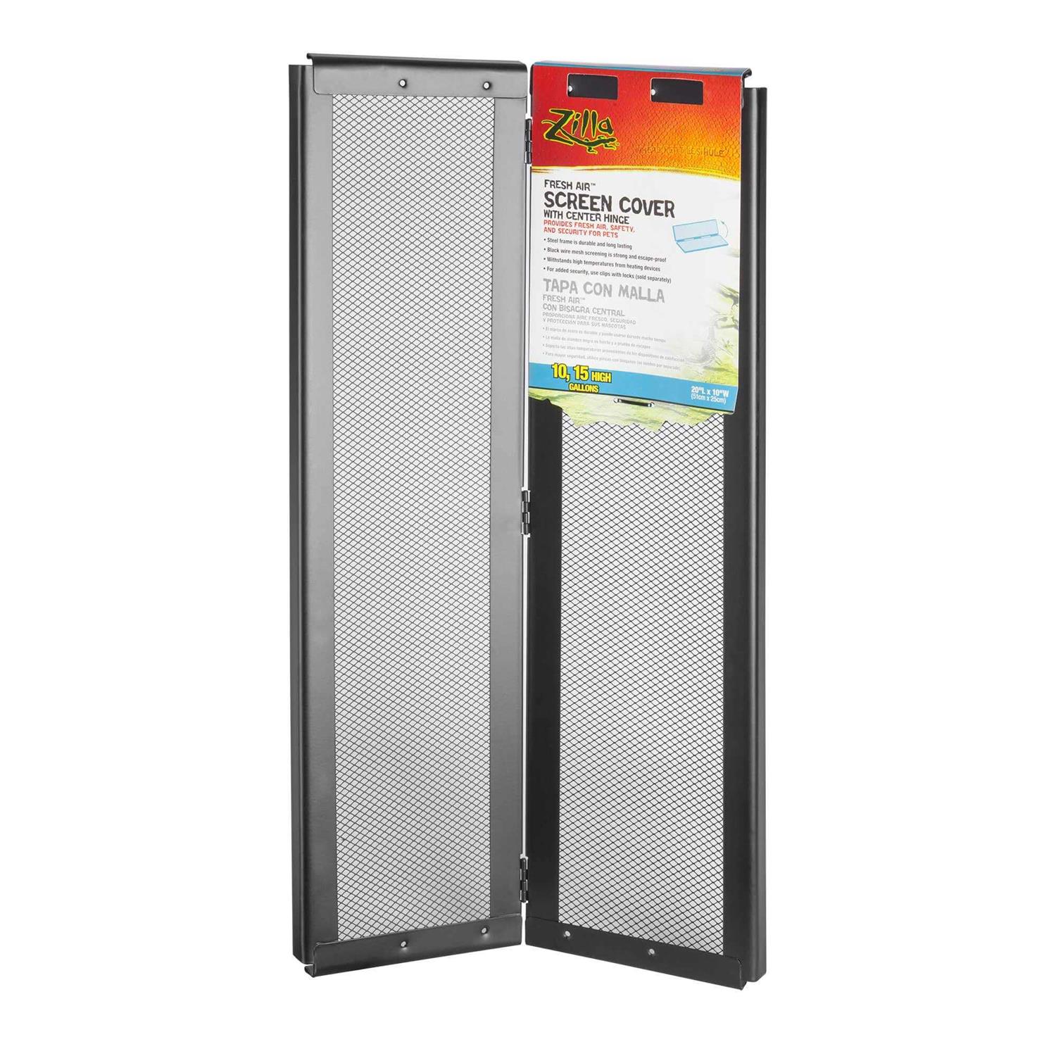 Zilla Fresh Air Screen Cover with Center Hinge 20 x 10 Inch - Healthber