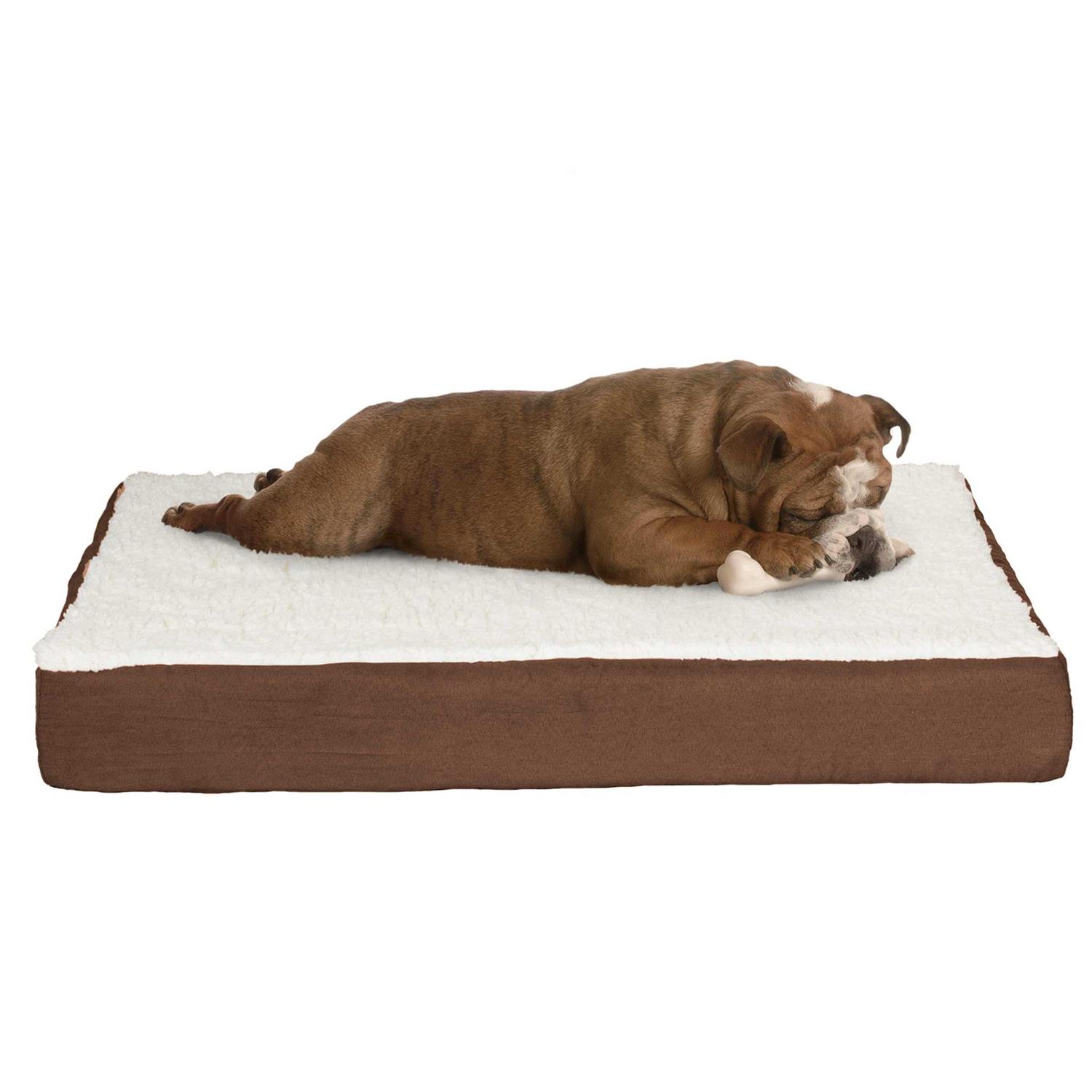 Orthopedic Sherpa Dog Bed with Memory Foam Cover by Petmaker - Healthber