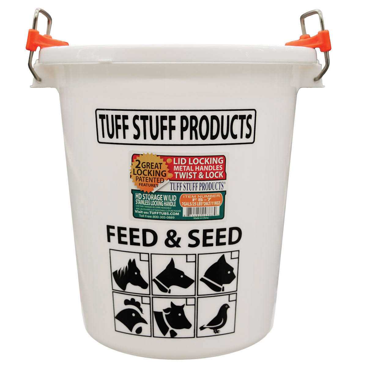 Tuff Stuff Feed & Seed Storage Drum with Lid - Healthber