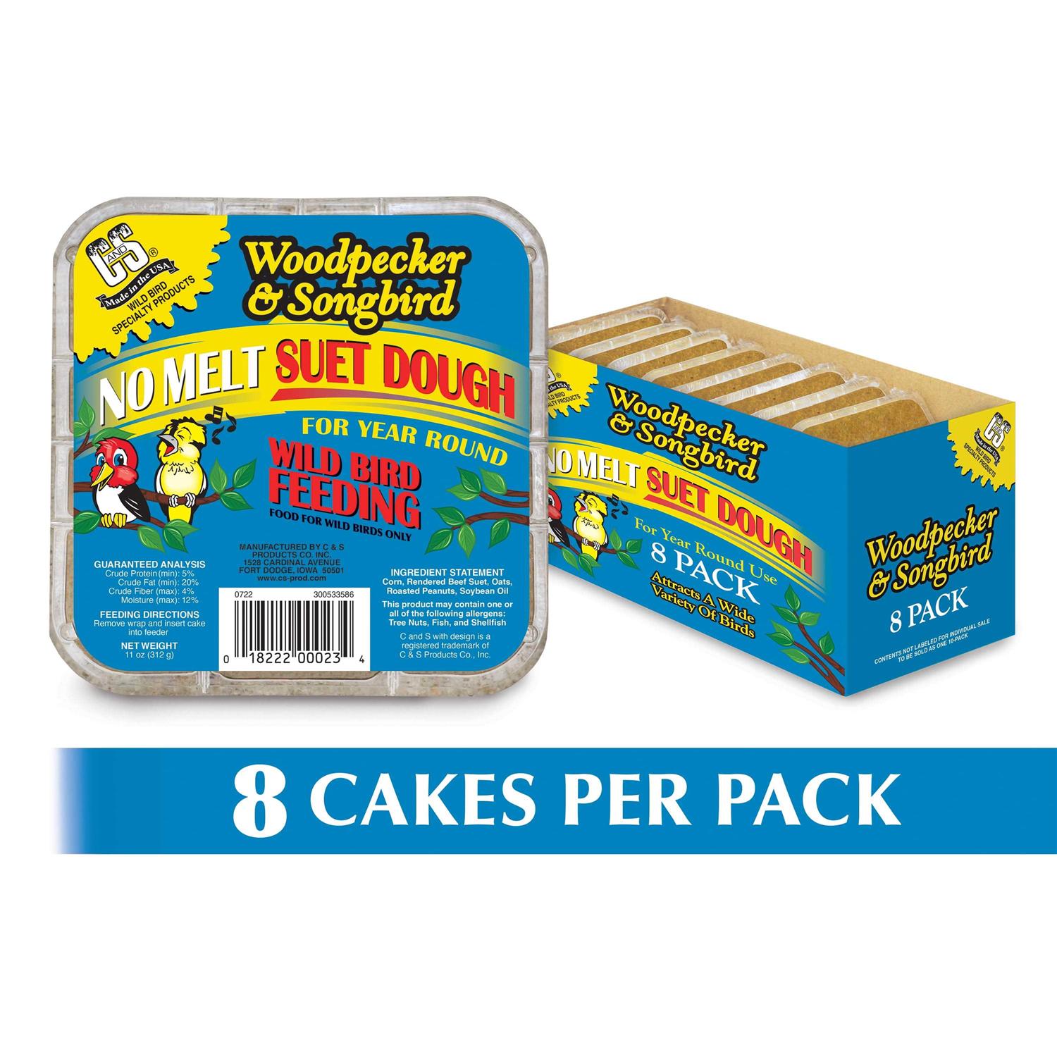 C & S Products No Melt Suet Dough Woodpecker & Songbird Wild Bird Food - Healthber