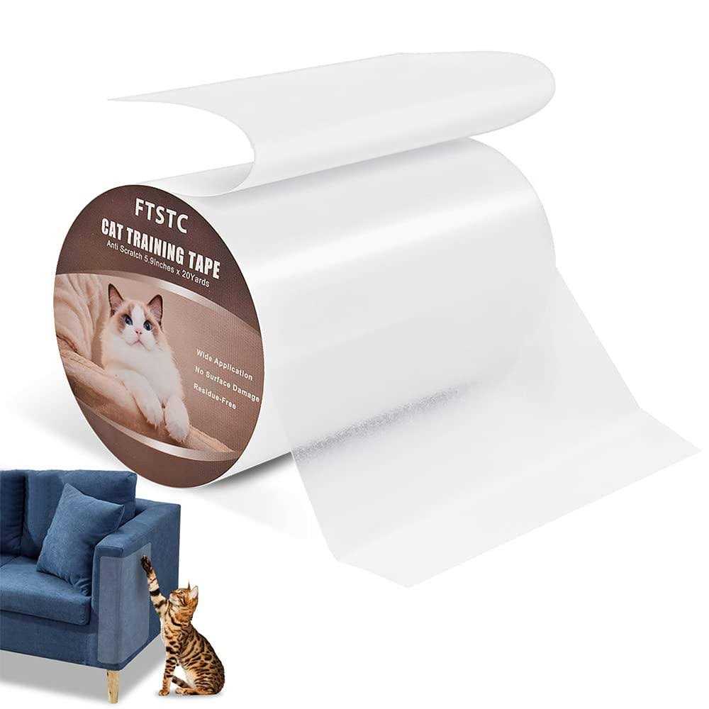 FTSTC 5.9in Furniture Protectors from Cats Double Sided Clear Self-Adhesive Cat Scratch Deterrent - Healthber