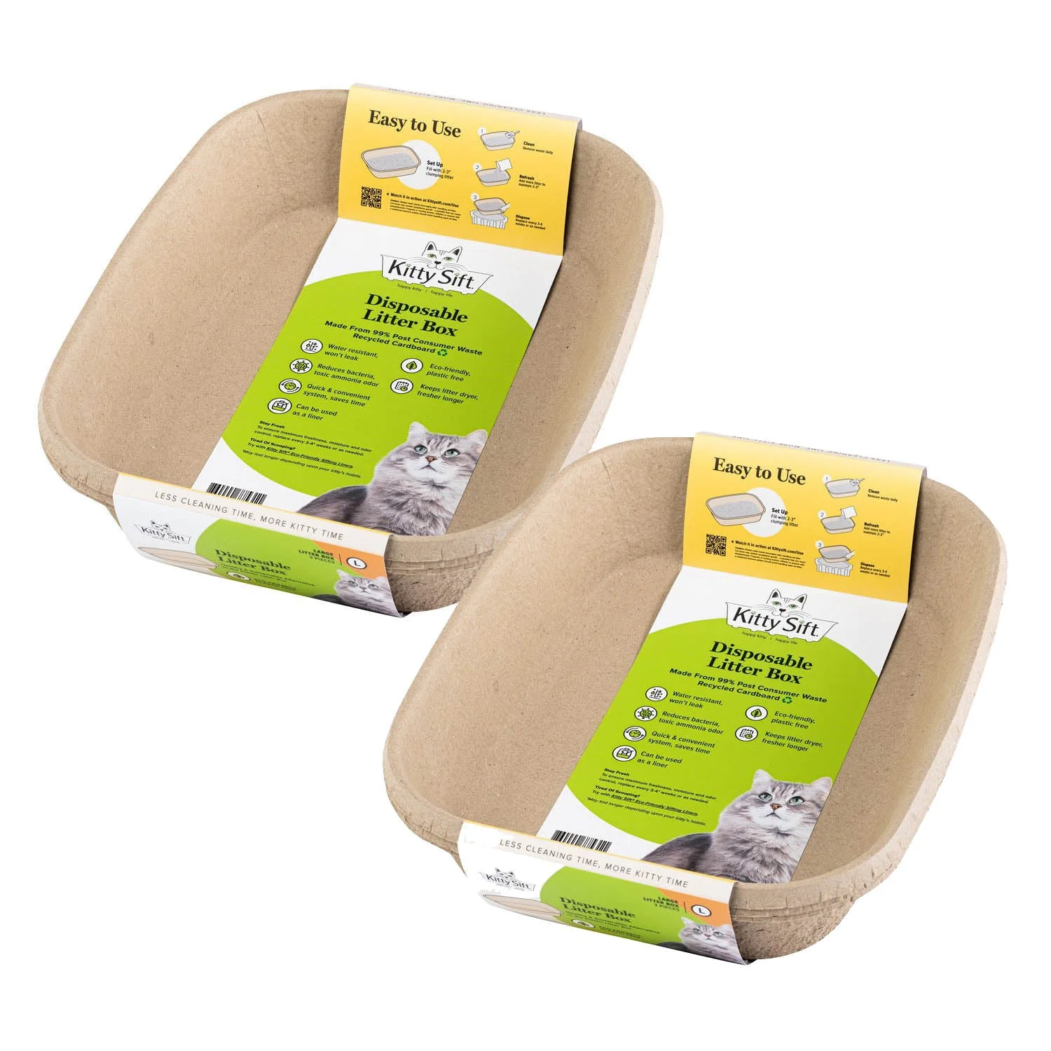 Kitty Sift Disposable Cat Litter Box, 6 pk - Healthber