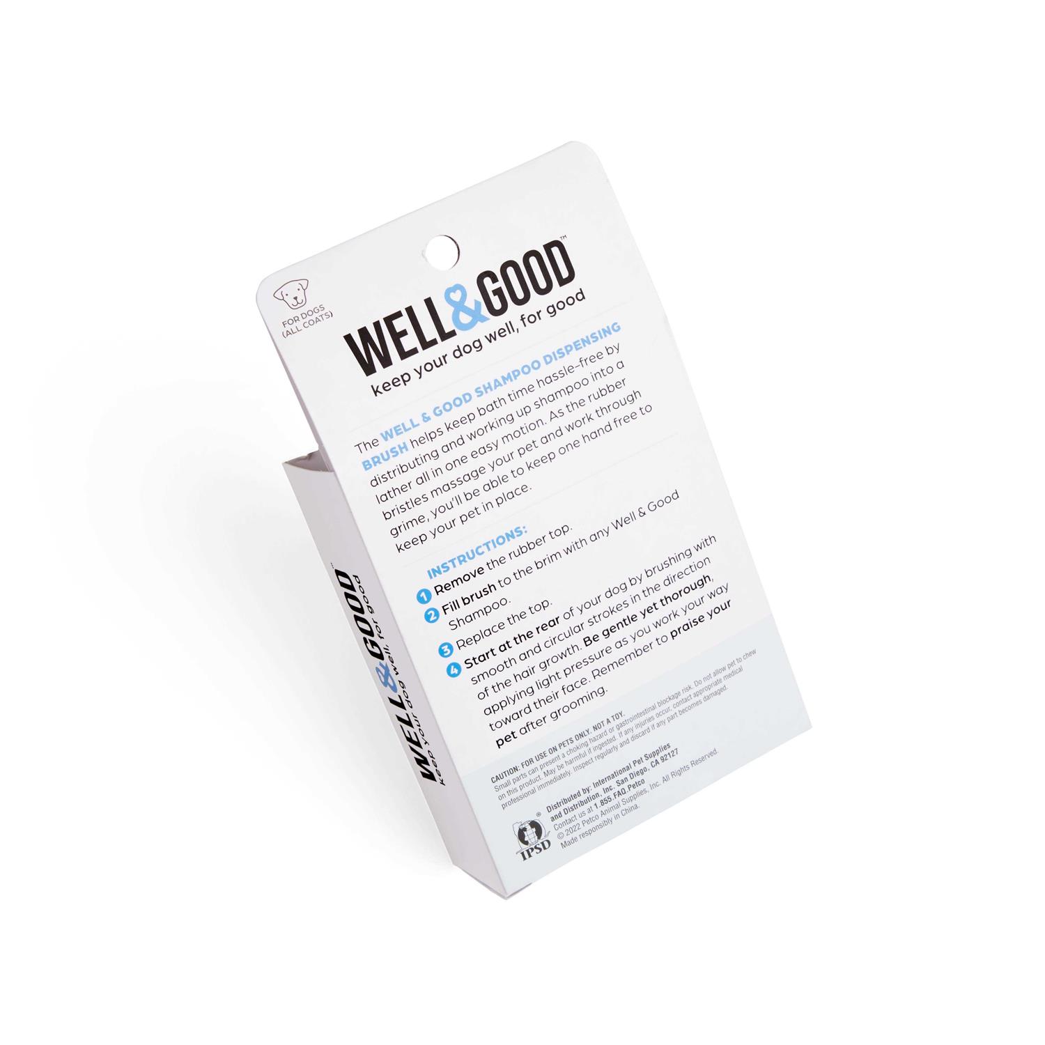 Well & Good Curry Shampoo Dispensing Brush for Dogs - Healthber