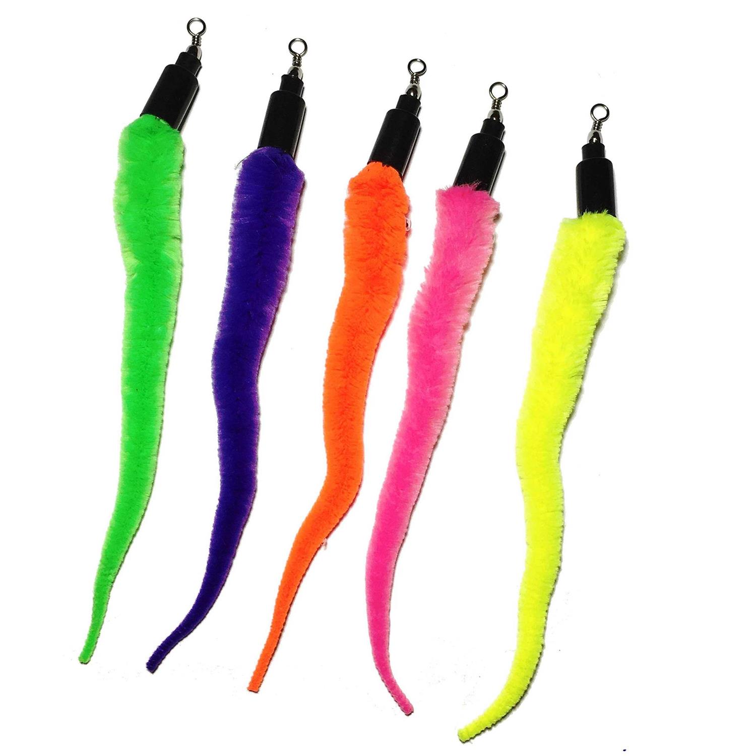 Pet Fit for Life 5 Piece Replacement Pack of Worms for interactive Cat and kitten Toy wands - Healthber