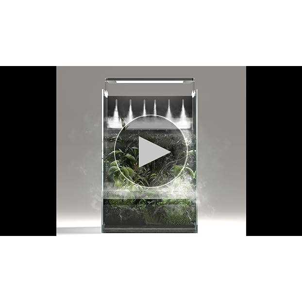 Landen AT30 Aqua Terra Tanks Terrarium All in One, Integrated Paludarium, Light, Water Pump, Mist-Flower and Mat Included, Waterfall and Rain Forest - Healthber