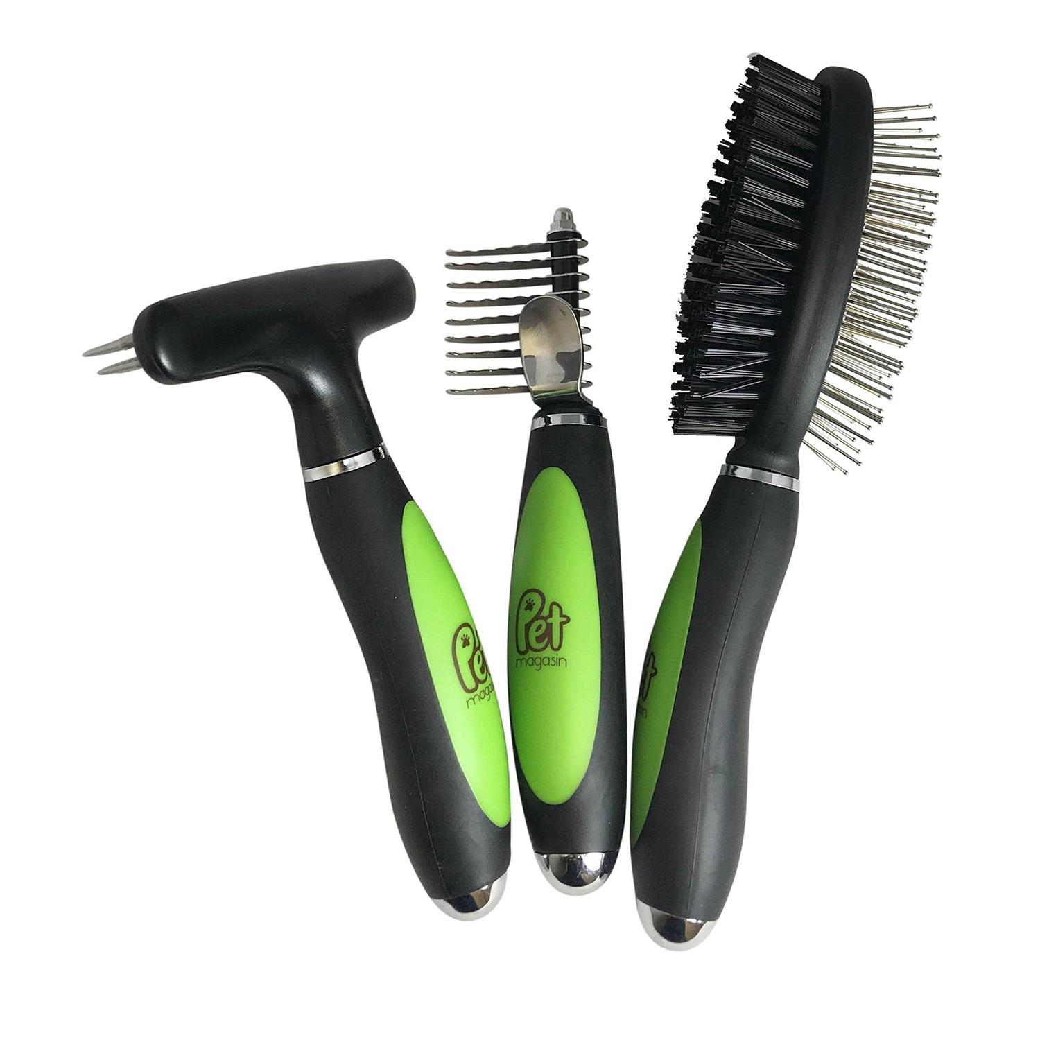 Pet Magasin Professional Grooming Brushes Double Sided Brush Long Tooth Undercoat Dog Rake & De-Matting Comb for Dogs - Healthber