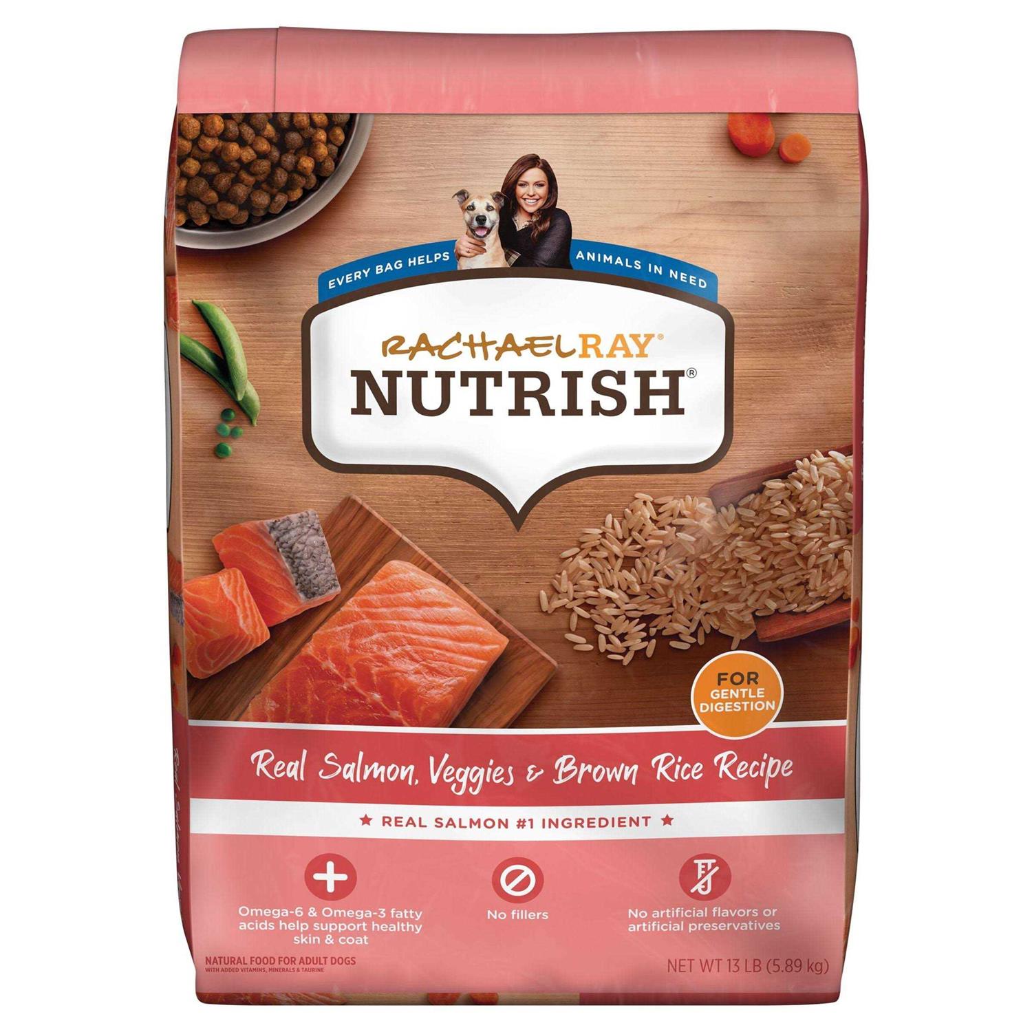 Rachael Ray Nutrish Salmon Veggies & Brown Recipe Dry Dog Food - Healthber