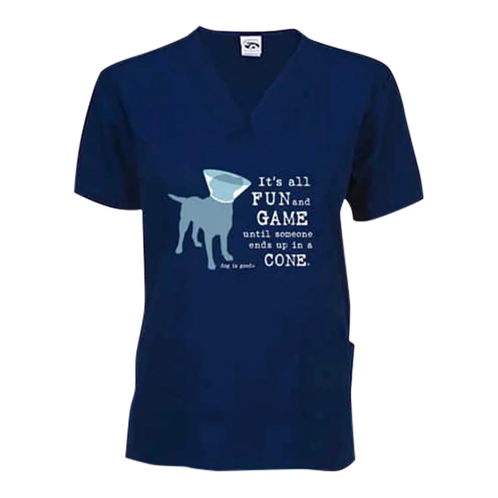Dog is Good Scrub Top, Fun and Games - Healthber