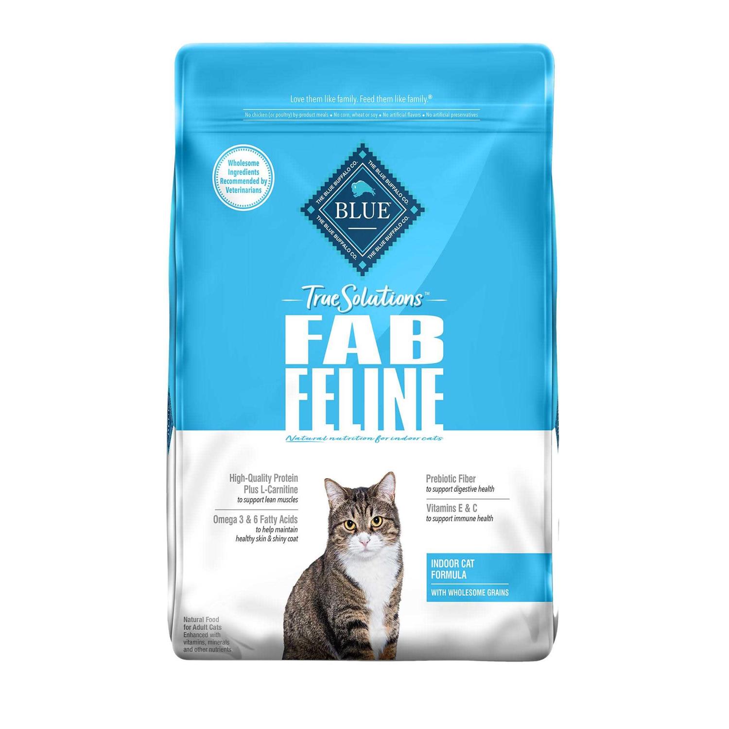 Blue Buffalo True Solutions Fab Feline Natural Chicken Indoor Adult Dry Cat Food - Healthber