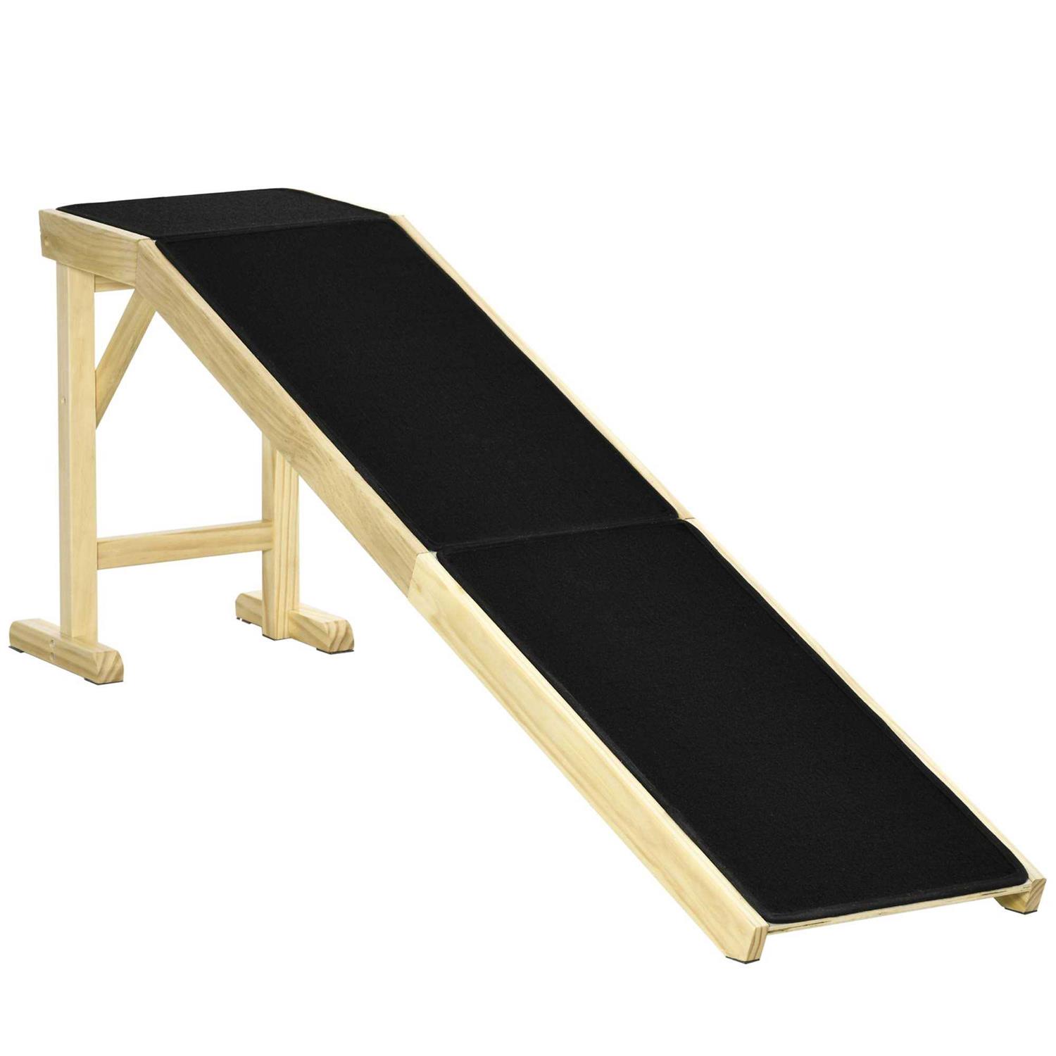 PawHut Pet Ramp, Dog Bed Ramp for Dogs with Non-Slip Carpet and Top Platform - Healthber
