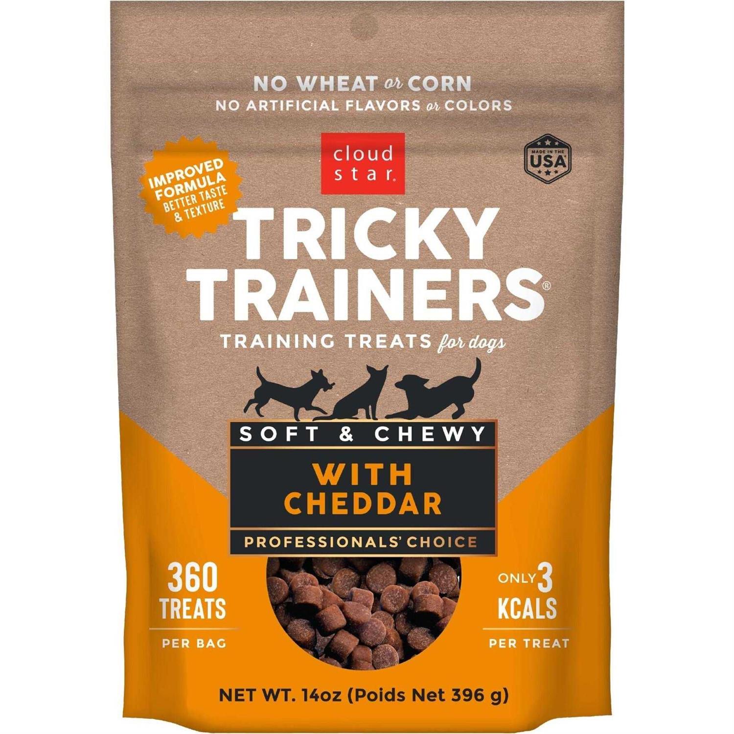 Cloud Star Chewy Cheddar Tricky Trainers Dog Treats - Healthber