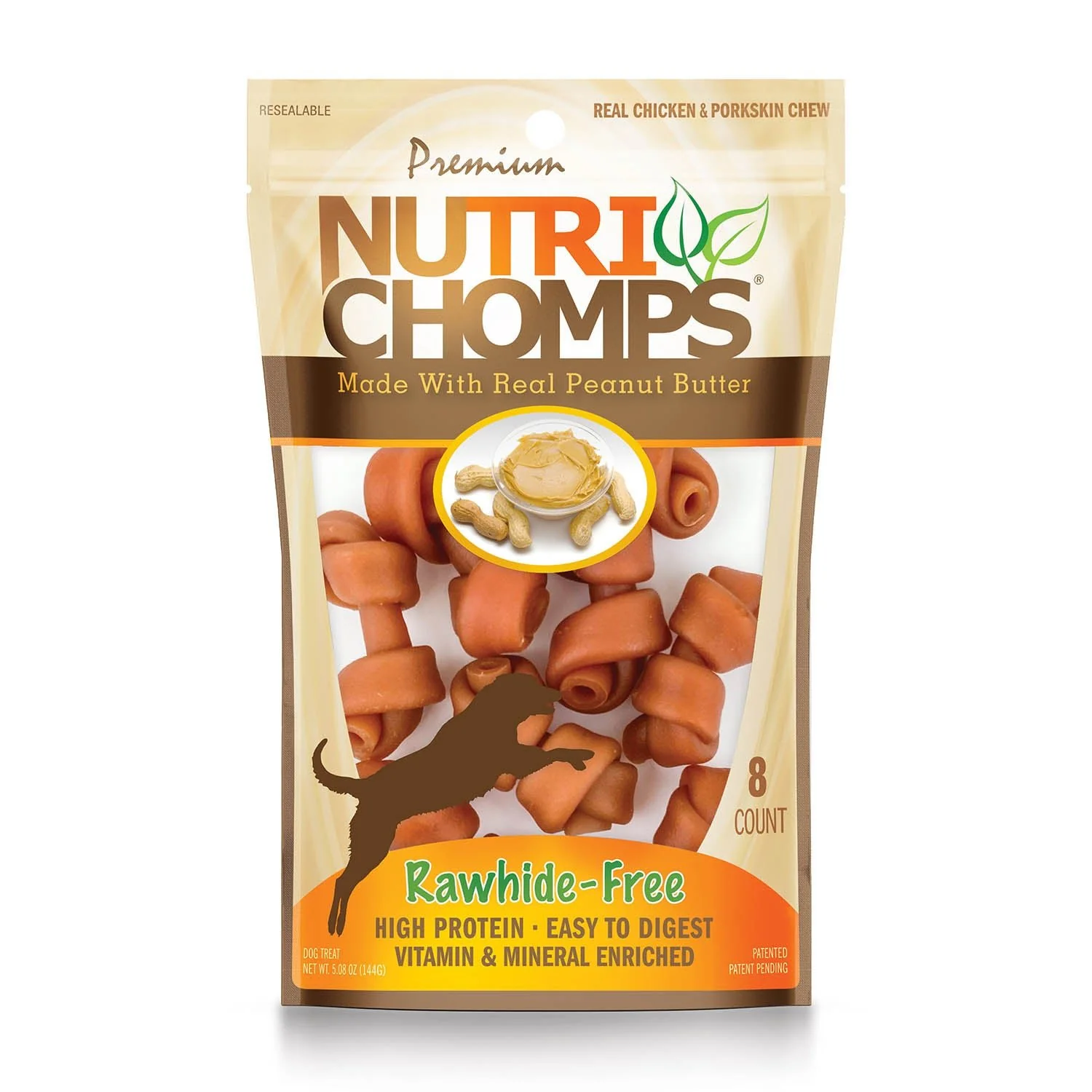 NutriChomps 8ct Peanut Butter Mini Knot - Healthber