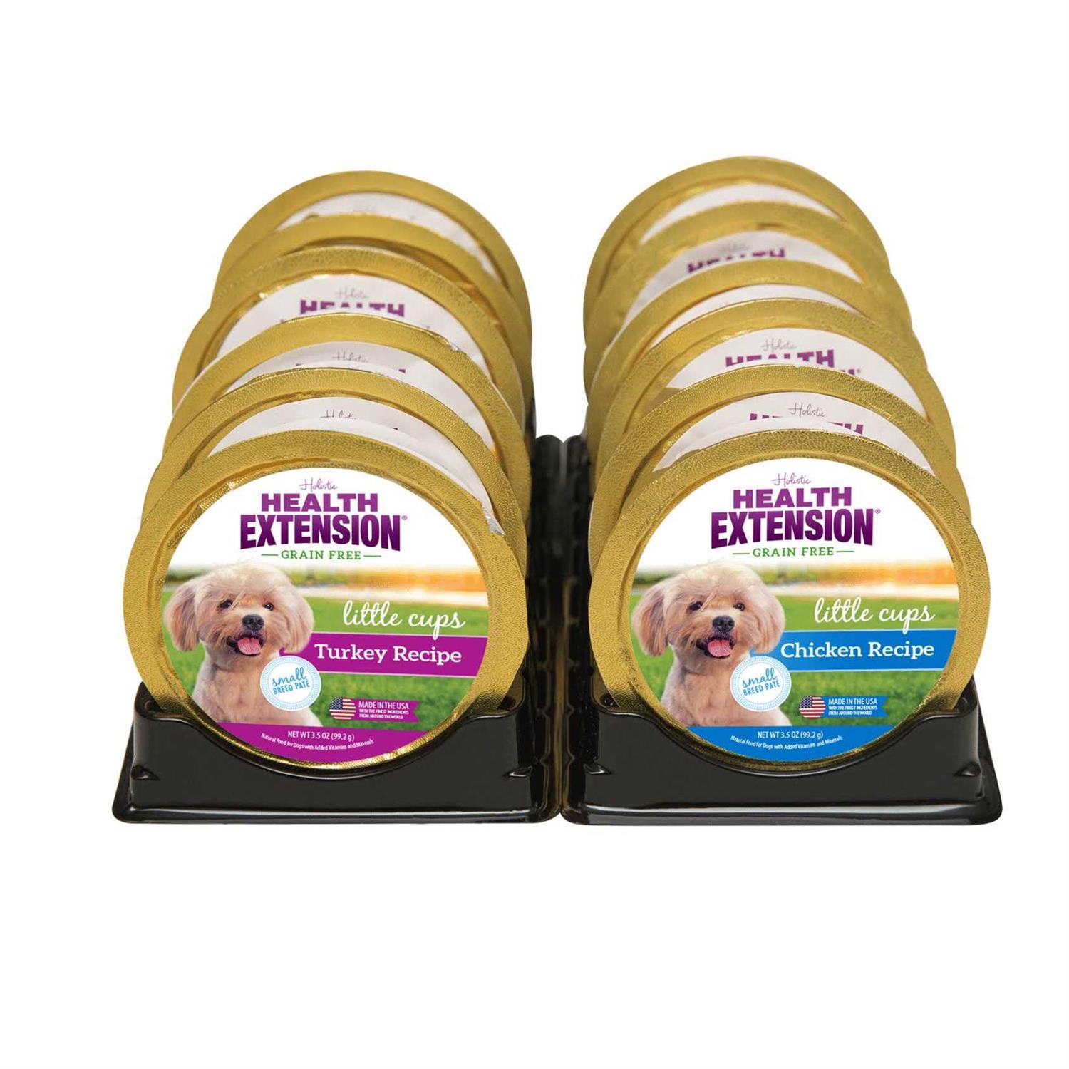 Health Extension Little Cups Chicken & Turkey Recipe Variety Pack Small Breed Grain-Free Wet Puppy Food - Healthber