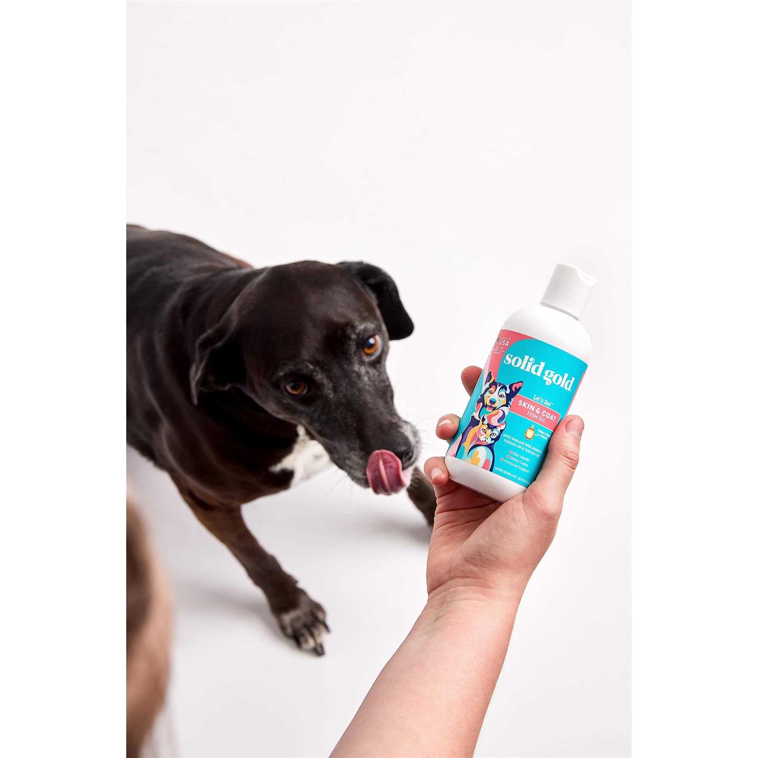 Solid Gold Fish Oil for Dogs & Cats Wild Alaskan Salmon Oil for Dogs Skin and Coat Support - Healthber