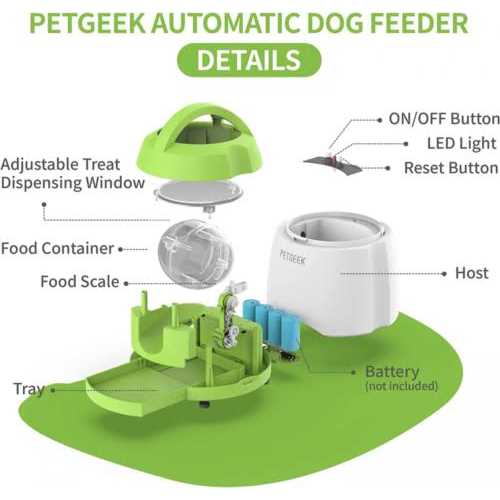 PETgEEK Treat Dispenser Dog Toys, Automatic Pet Feeder with Dual Power Supply and Remote control, Dog Puzzle Toys and Interactive Dog Toys in One - Healthber