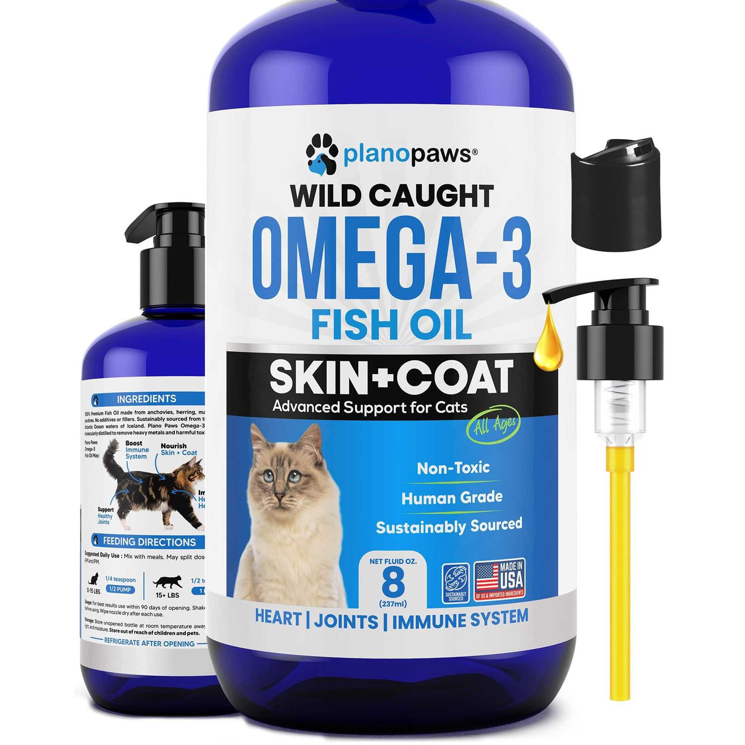 planopaws Omega 3 Fish Oil for Cats Better Than Salmon Oil for Cats - Healthber