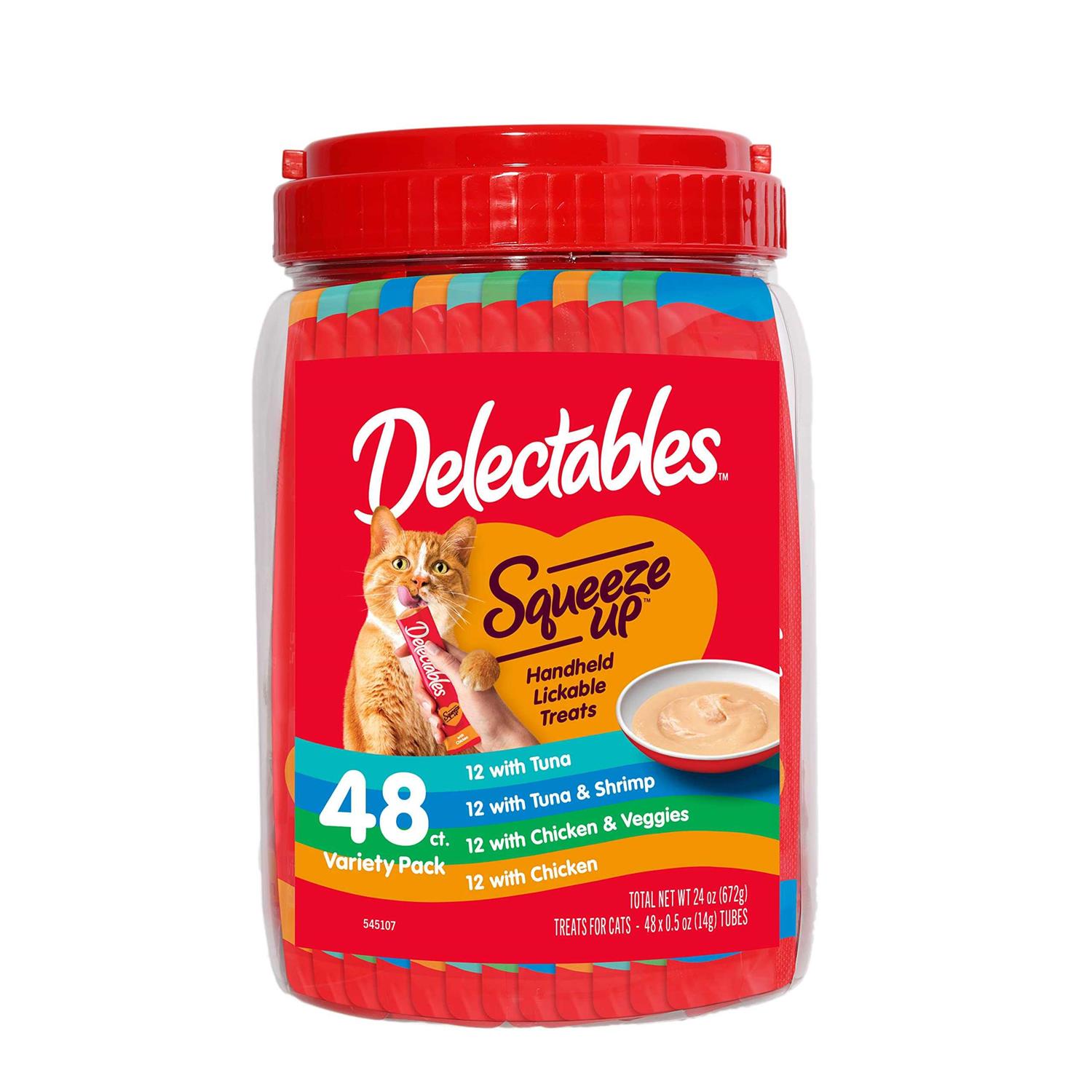 Hartz Delectables Squeeze Up Interactive Lickable Wet Cat Treats Variety Pack - Healthber