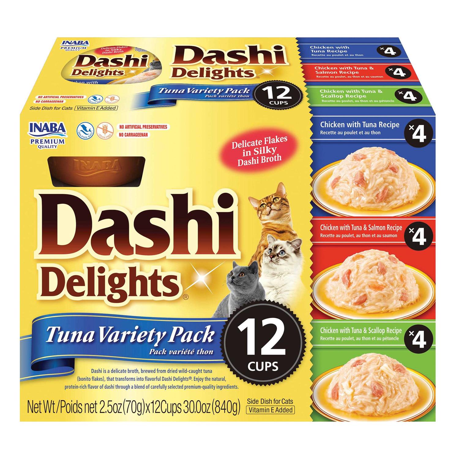Inaba Dashi Delight Flavored Variety Pack Bits in Broth Cat Food Topping - Healthber