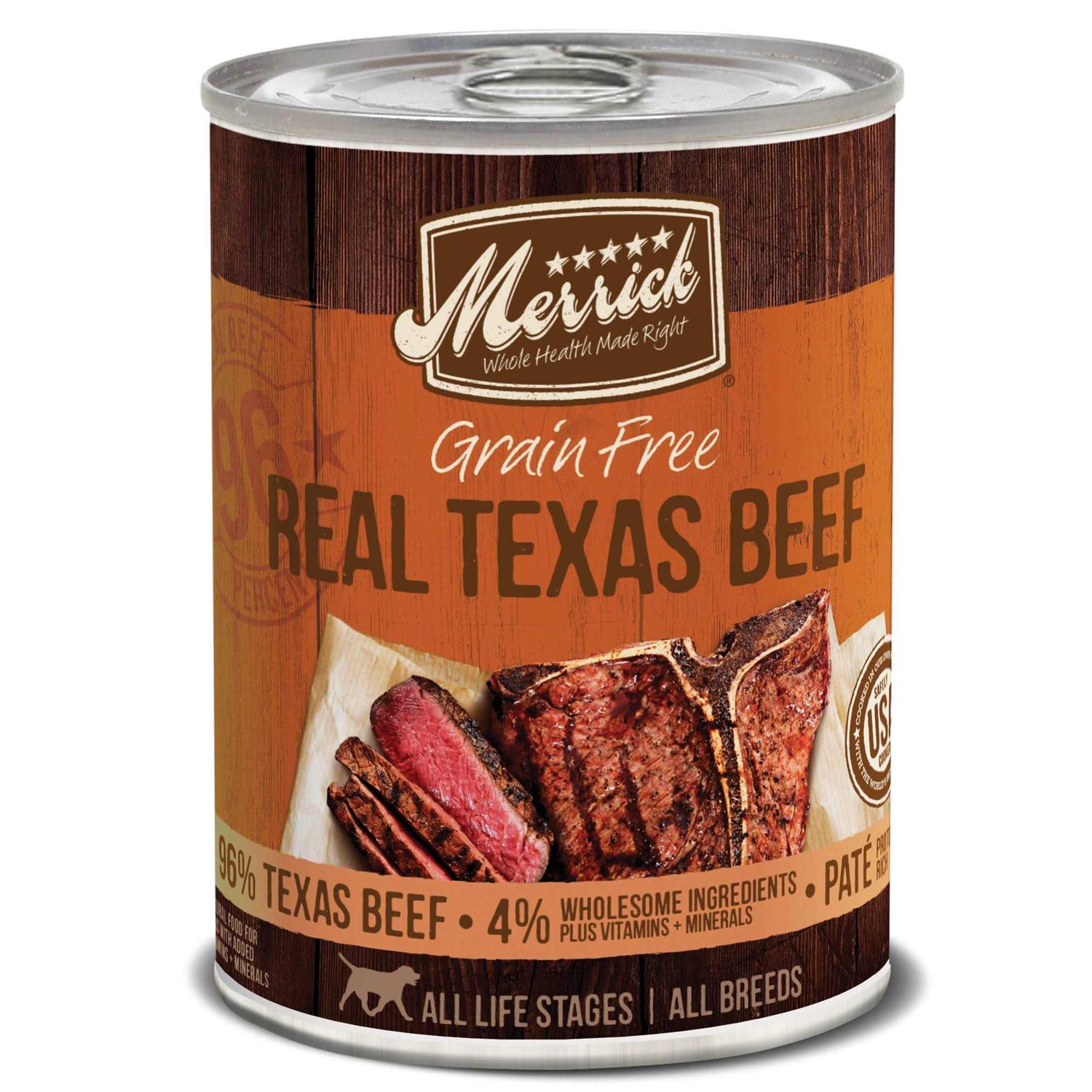 Merrick Grain Free Real Beef Canned Dog Food - Healthber