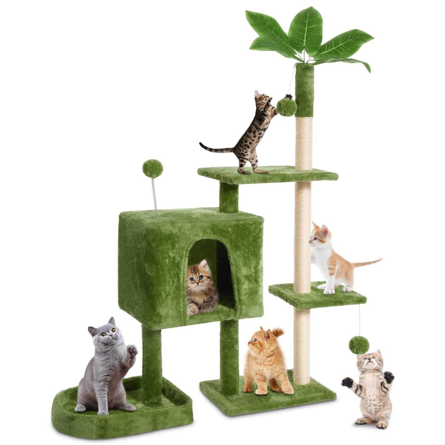 Mudie Cat Tree,52in Cat Tower for Indoor Cats Cat Tree with Scratching Posts Plush Perch Stand - Healthber