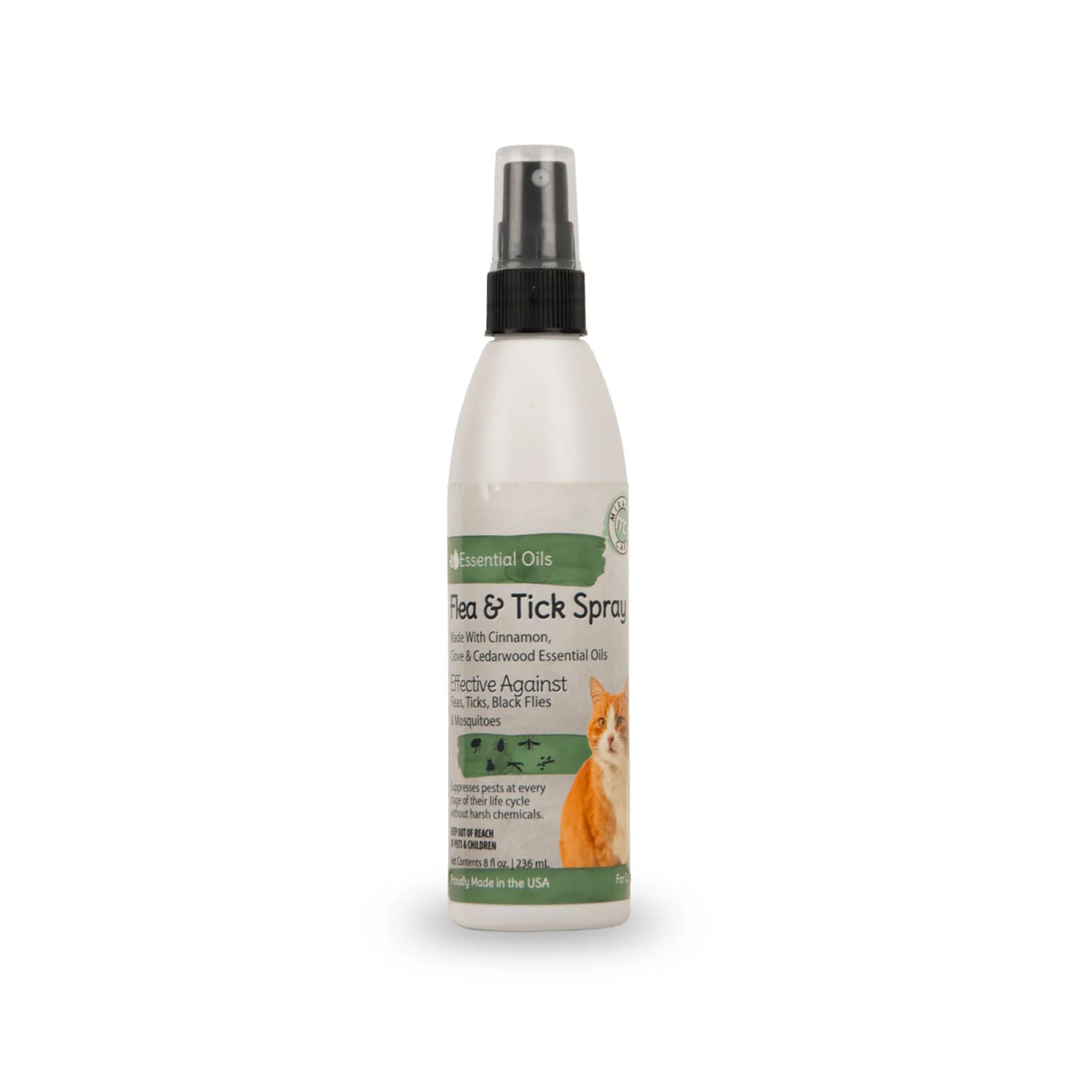 Natural Flea Spray for Cats, 8 oz - Healthber