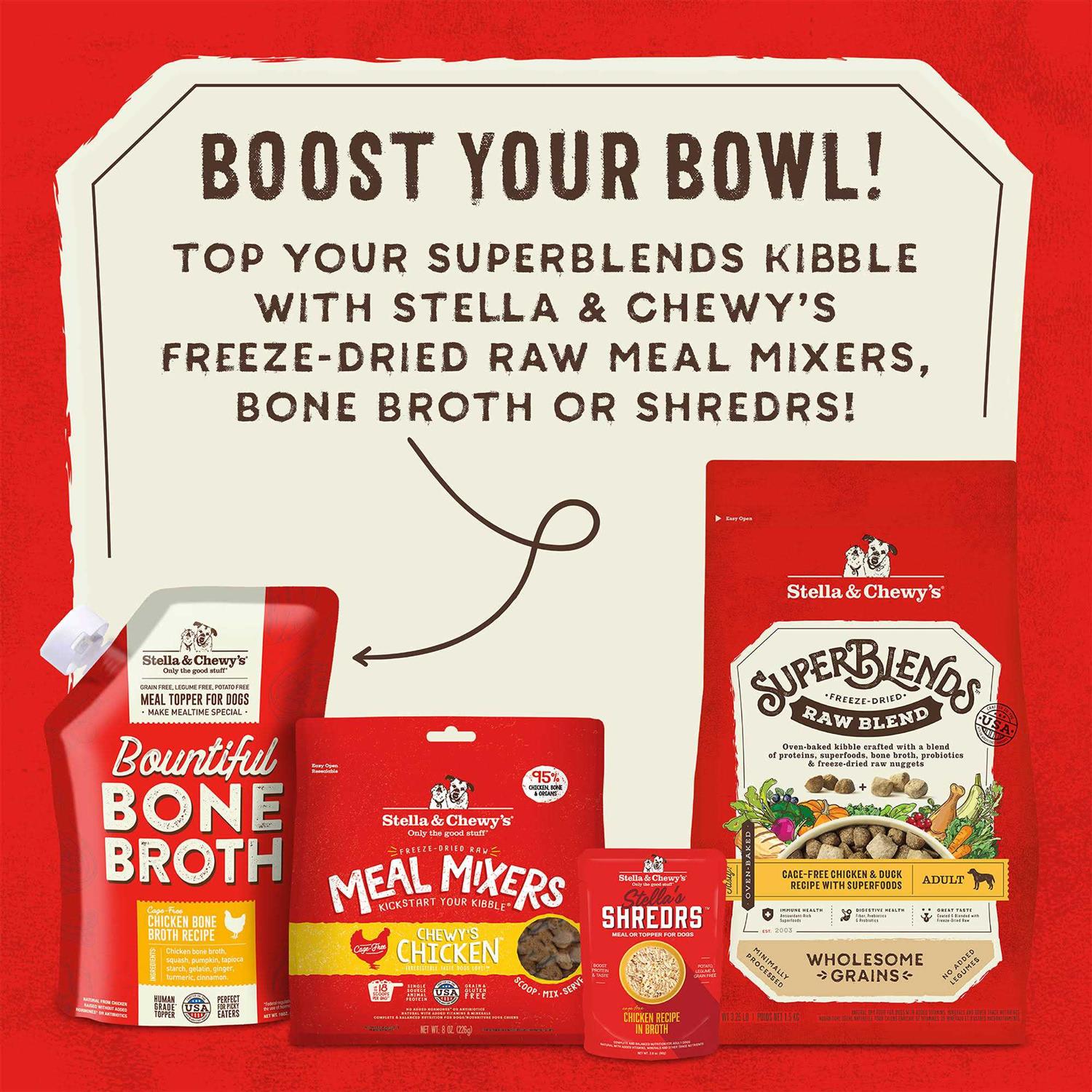 Stella & Chewy’s SuperBlends Raw Wholesome Grains Cage Free Chicken & Duck Recipe with Superfoods - Healthber