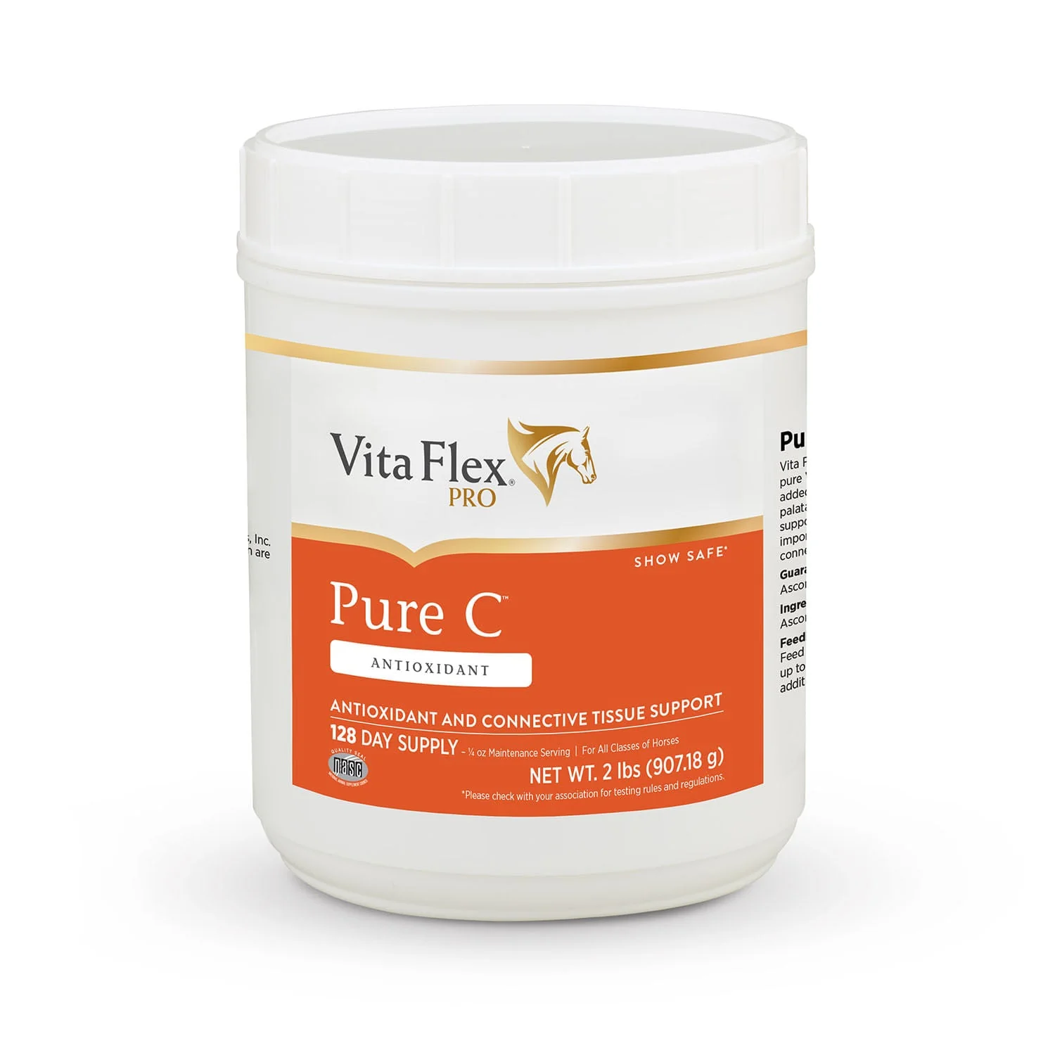 Vita Flex Pure C Premium Quality Vitamin C for Horses, 128 Day Supply - Healthber