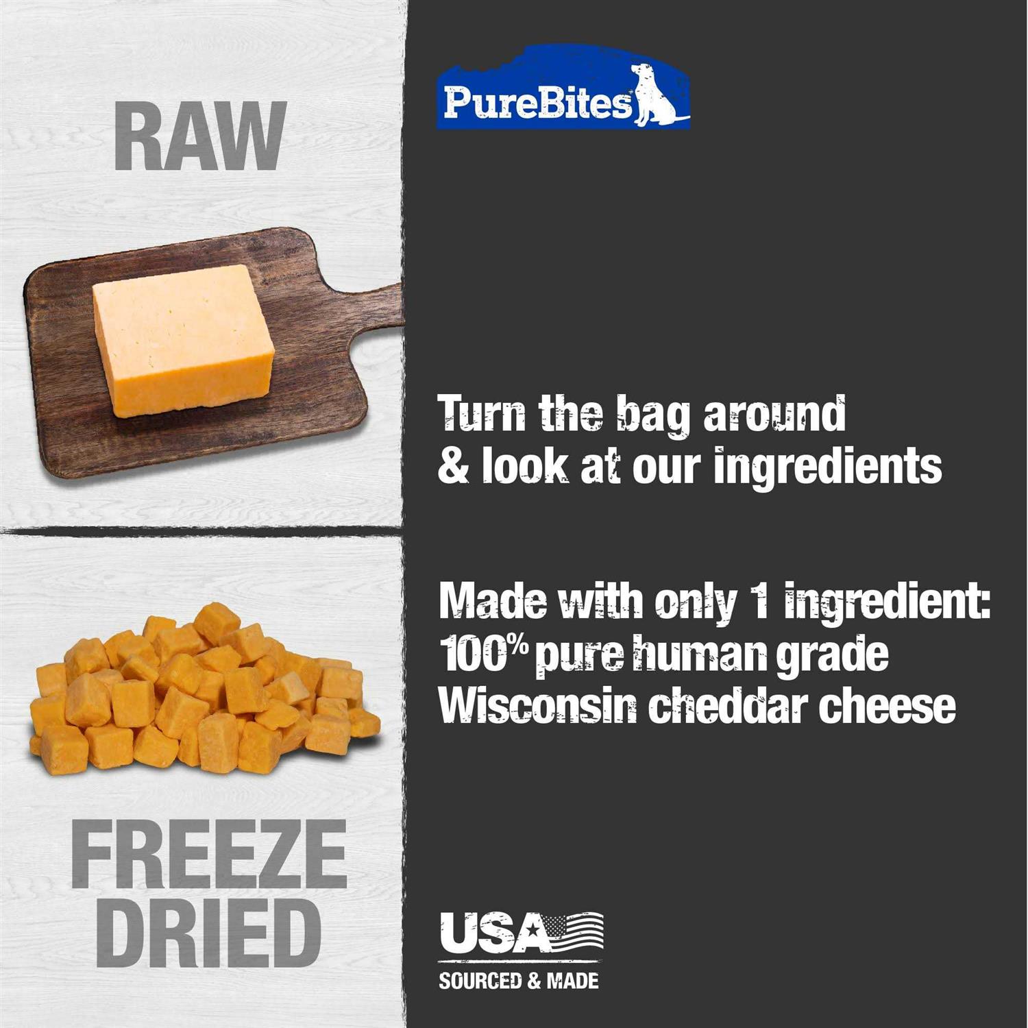 PureBites Cheddar Cheese Freeze Dried Dog Treats - Healthber