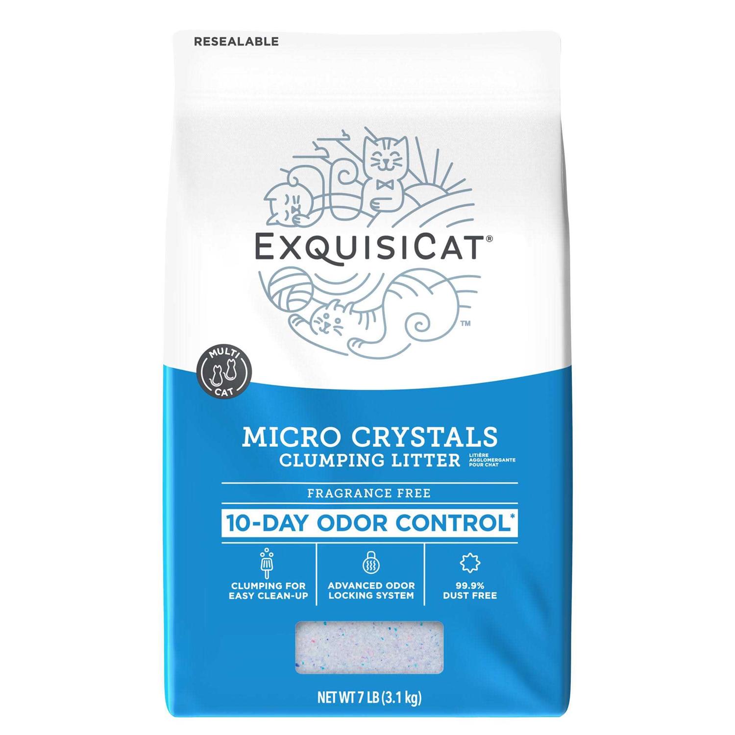 ExquisiCat Fragrance Free Clumping Micro Crystals Cat Litter - Healthber