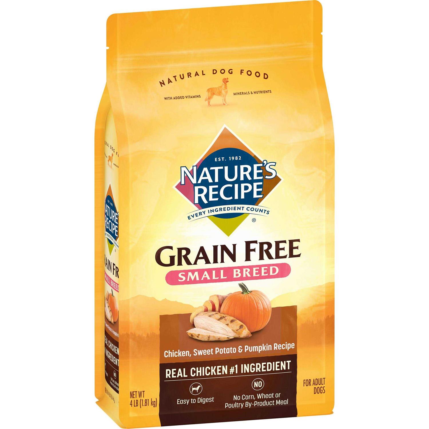 Nature’s Recipe Grain Free Chicken Sweet Potato & Pumpkin Small Breed Dry Dog Food - Healthber
