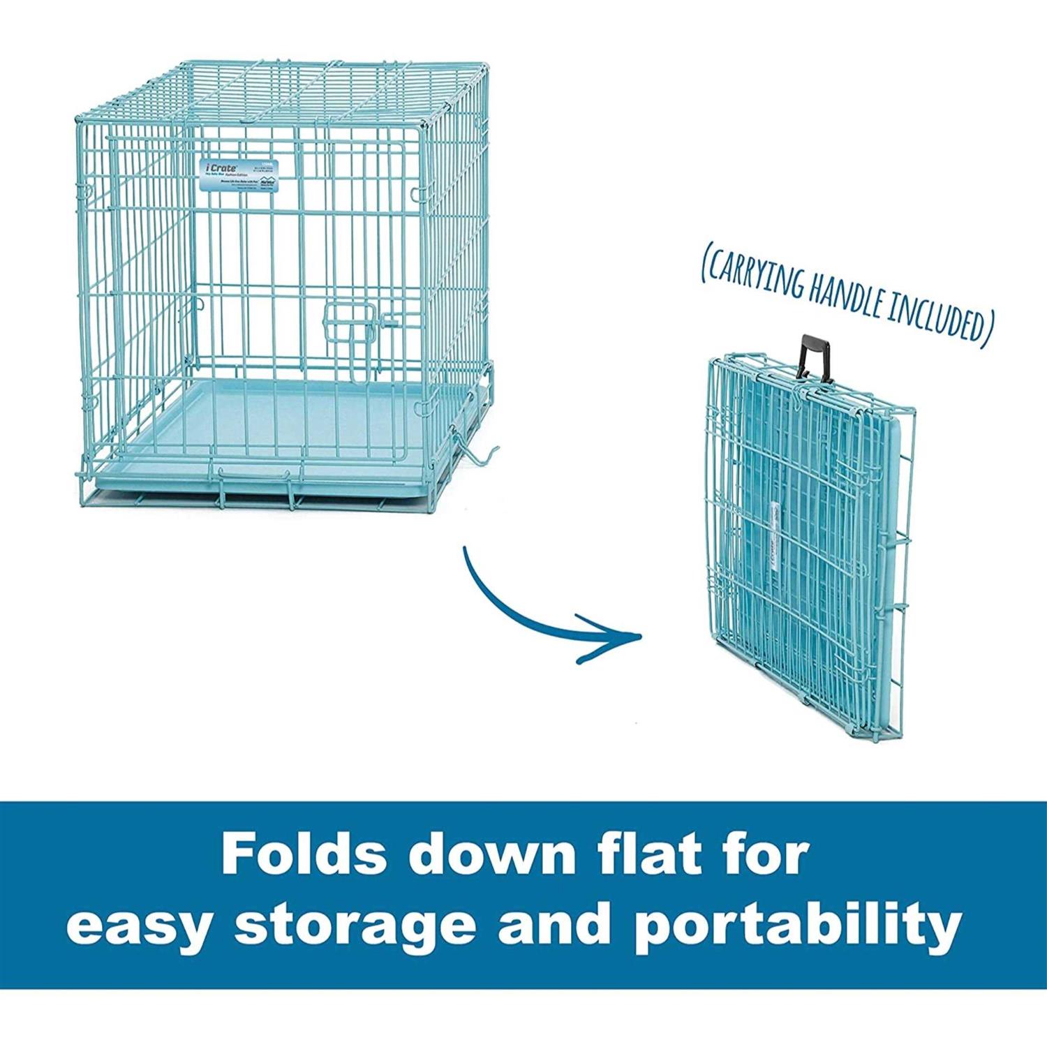 Midwest iCrate Single Door Dog Crate Blue - Healthber