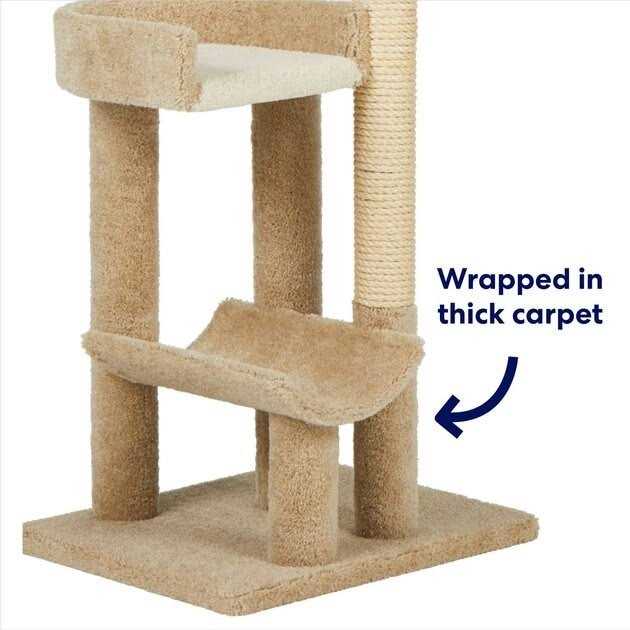 Frisco 69-in Real Carpet Wooden Cat Tree - Healthber