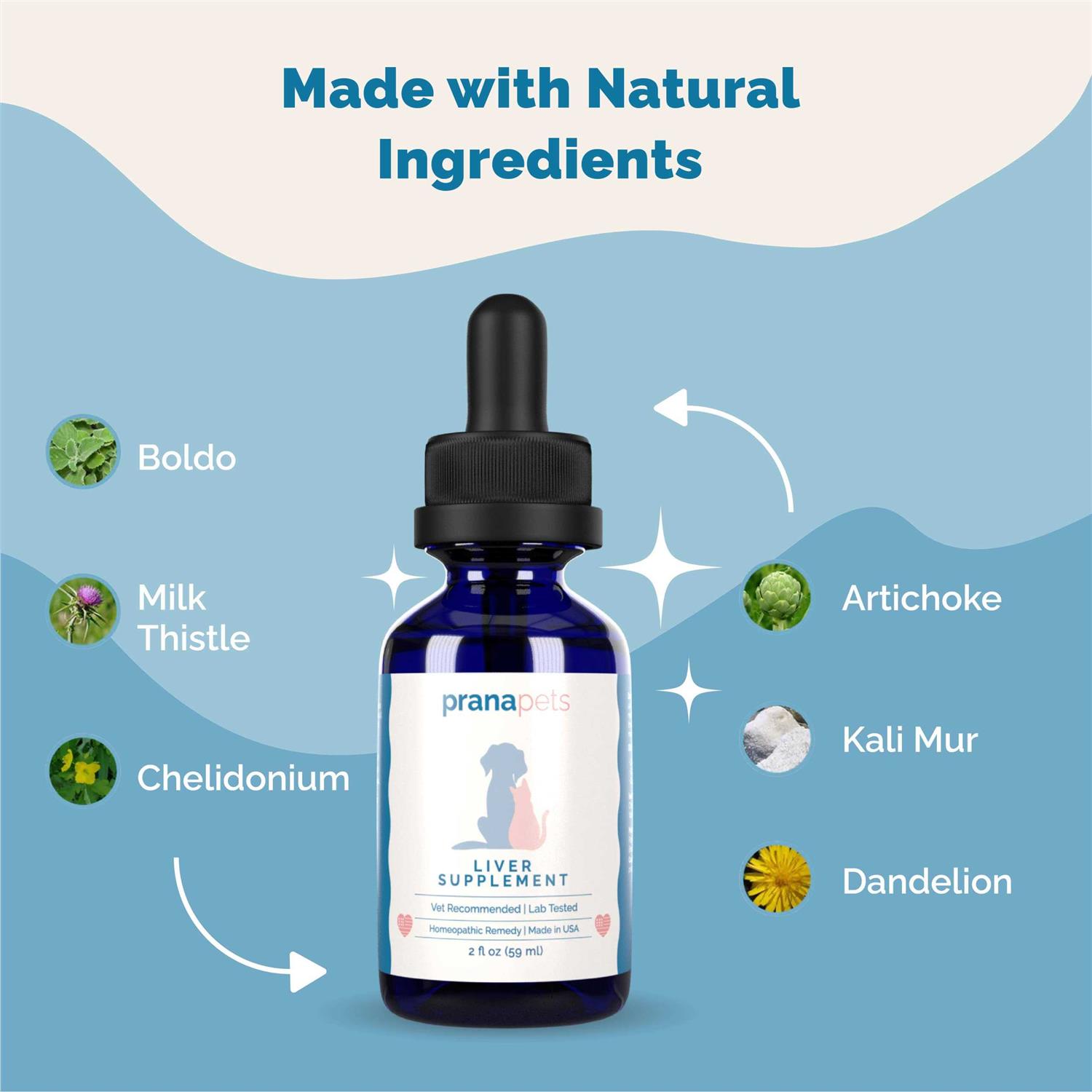 PranaPets Liver Supplement for Pets Naturally Aids in Healthy Liver Function for Dogs & Cats - Healthber