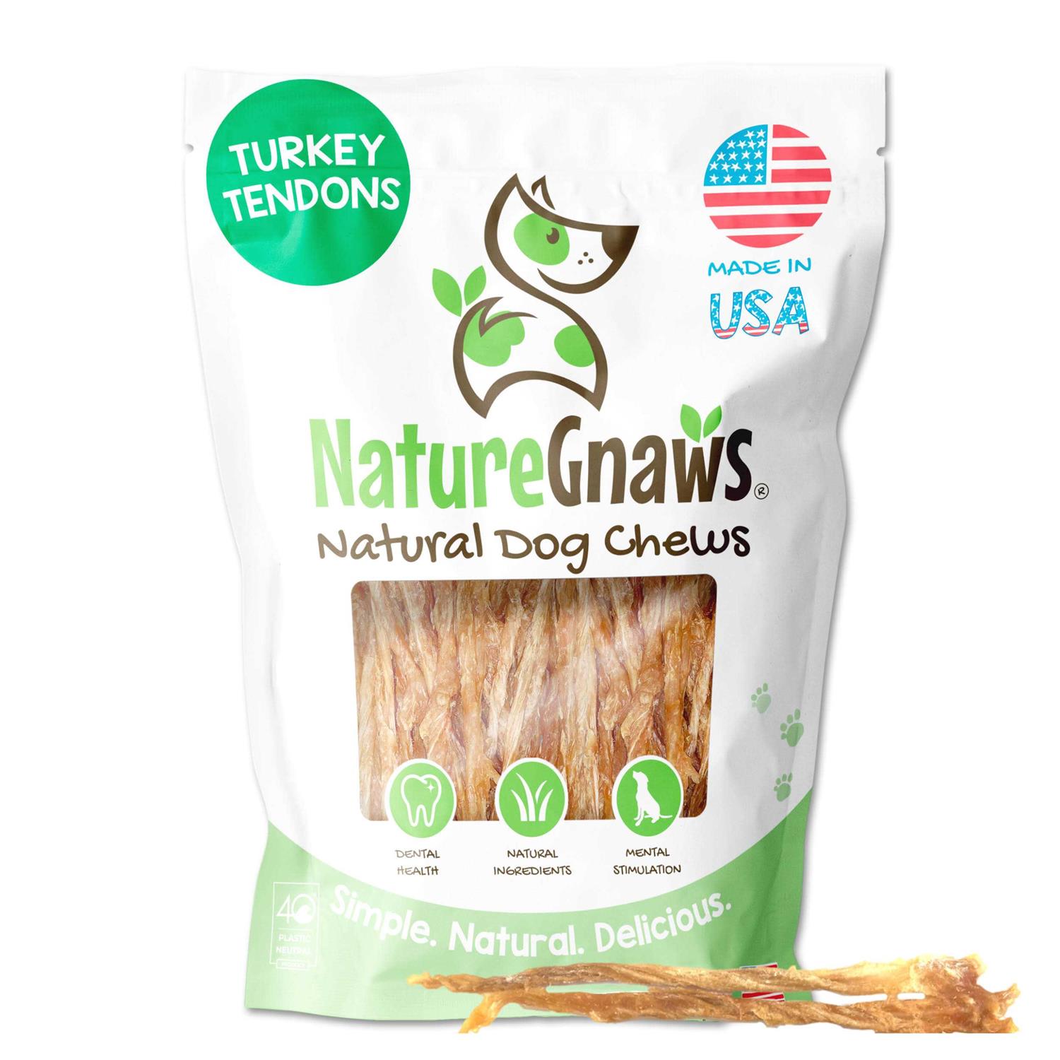 Nature Gnaws Turkey Tendons for Dogs Premium Natural Chew Treats - Healthber
