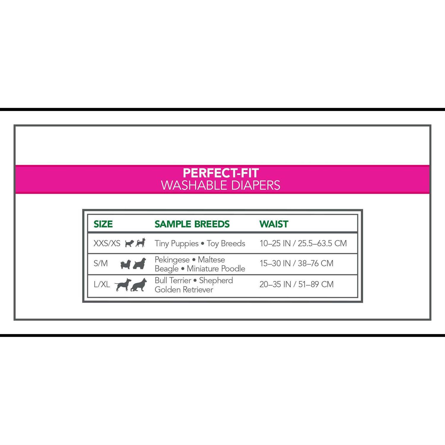 Vet’s Best Perfect-Fit Washable Female Dog Diaper 1 Pack - Healthber