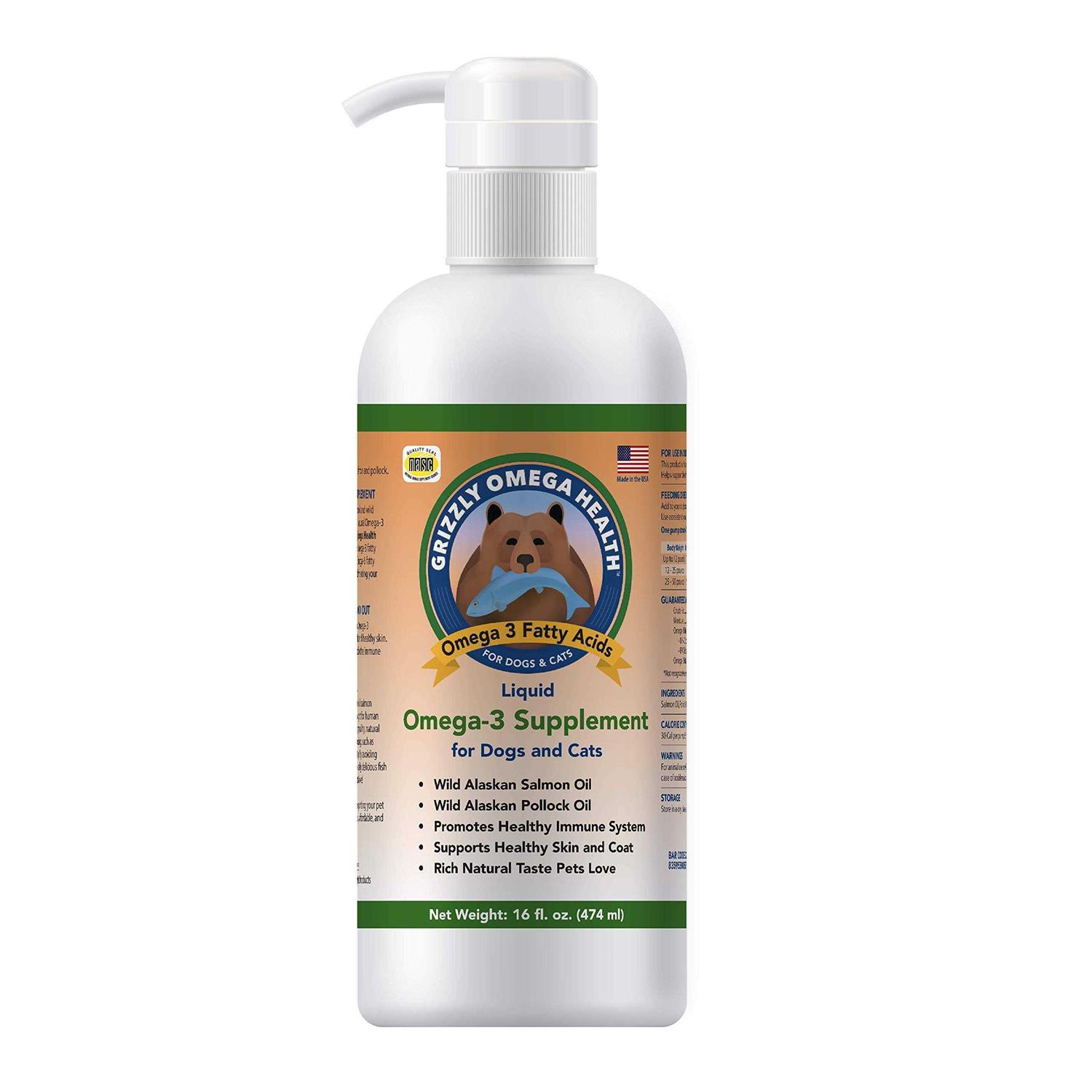 Grizzly Omega Health Liquid Omega-3 Supplement for Dogs - Healthber