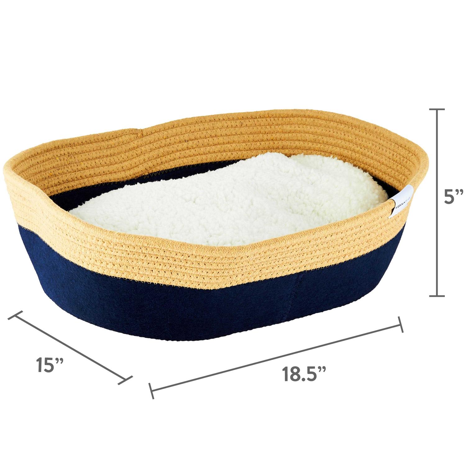 Vibrant Life Pet Beds 19 Oval Woven Felt Rope Cat Bed - Healthber