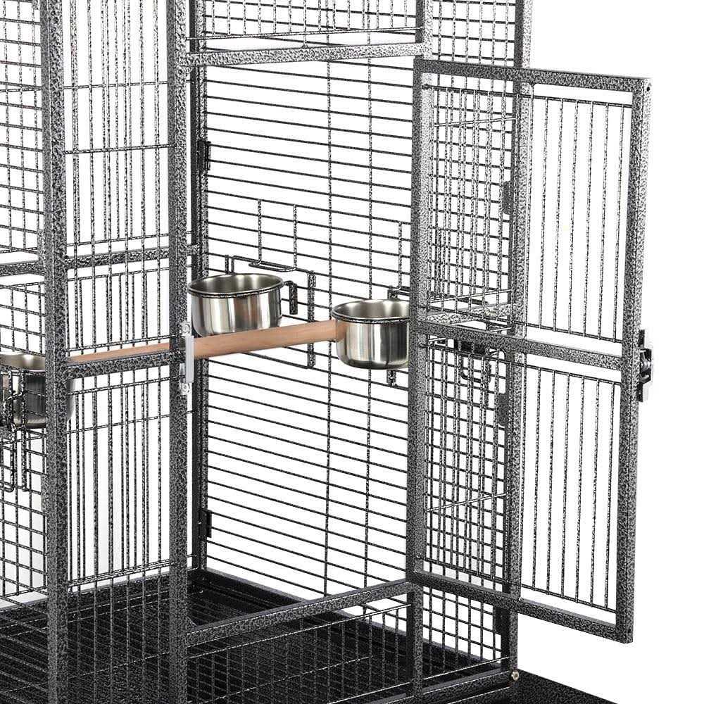 Yaheetech Wrought Iron Rolling Large Parrot Bird Cage for African Grey Small Quaker - Healthber