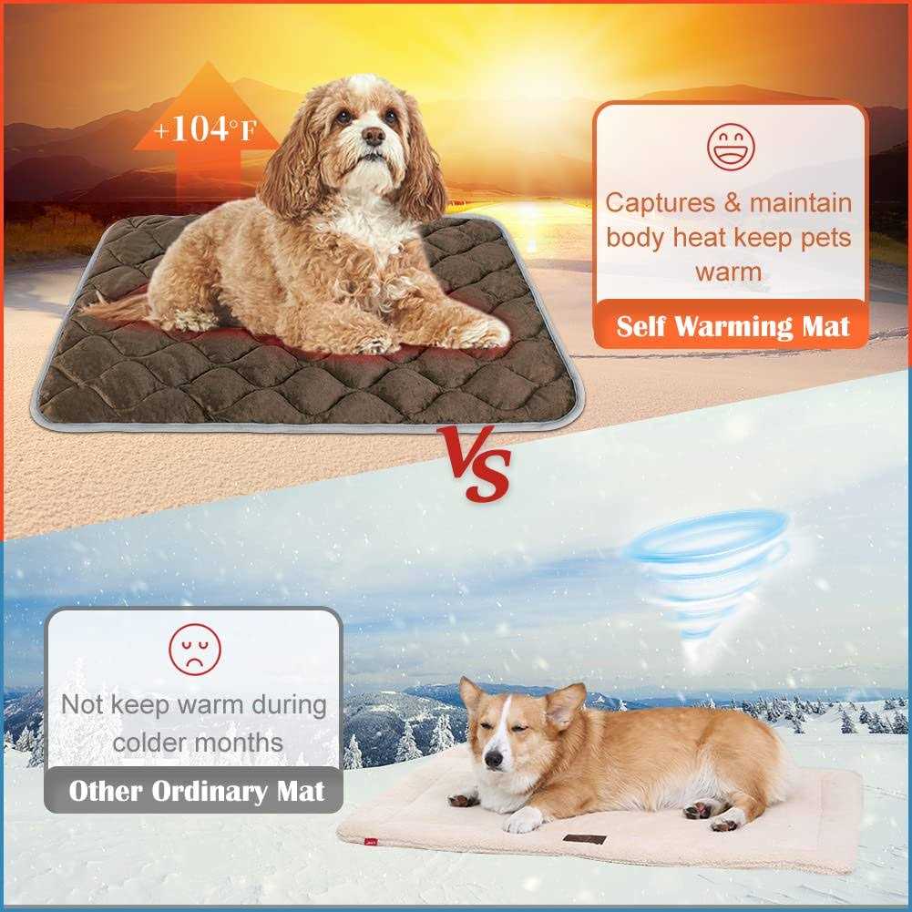 ULIGOTA Self Heating Cat Mat Thermal Pet Bed Mat Self-Warming Pet Crate Pad - Healthber