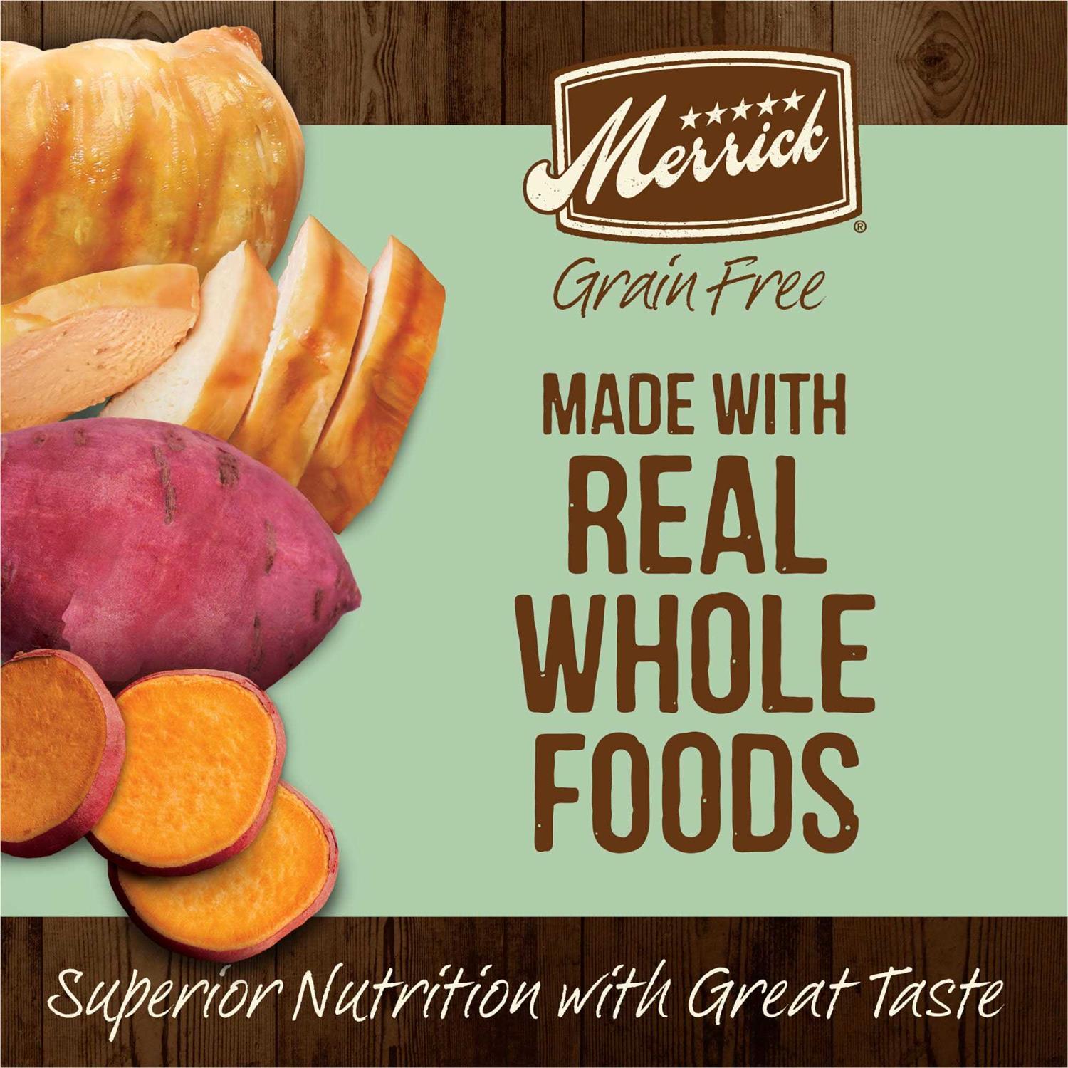 Merrick Grain Free Real Chicken Sweet Potato Recipe Senior Dry Dog Food - Healthber