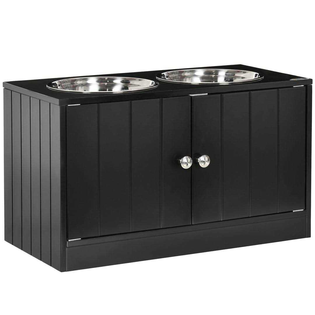 PawHut Large Elevated Dog Bowls with Storage Cabinet Containing Large 44L Capacity - Healthber