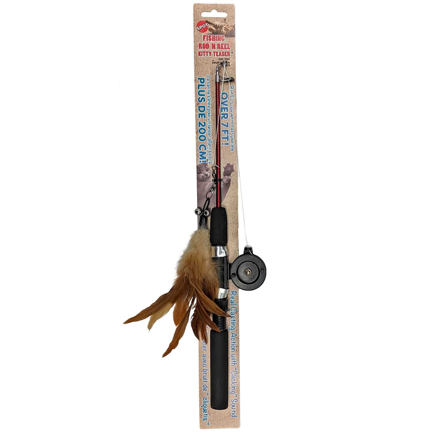 Ethical Cat Toy Fishing Rod N Reel Kitty Teaser - Healthber