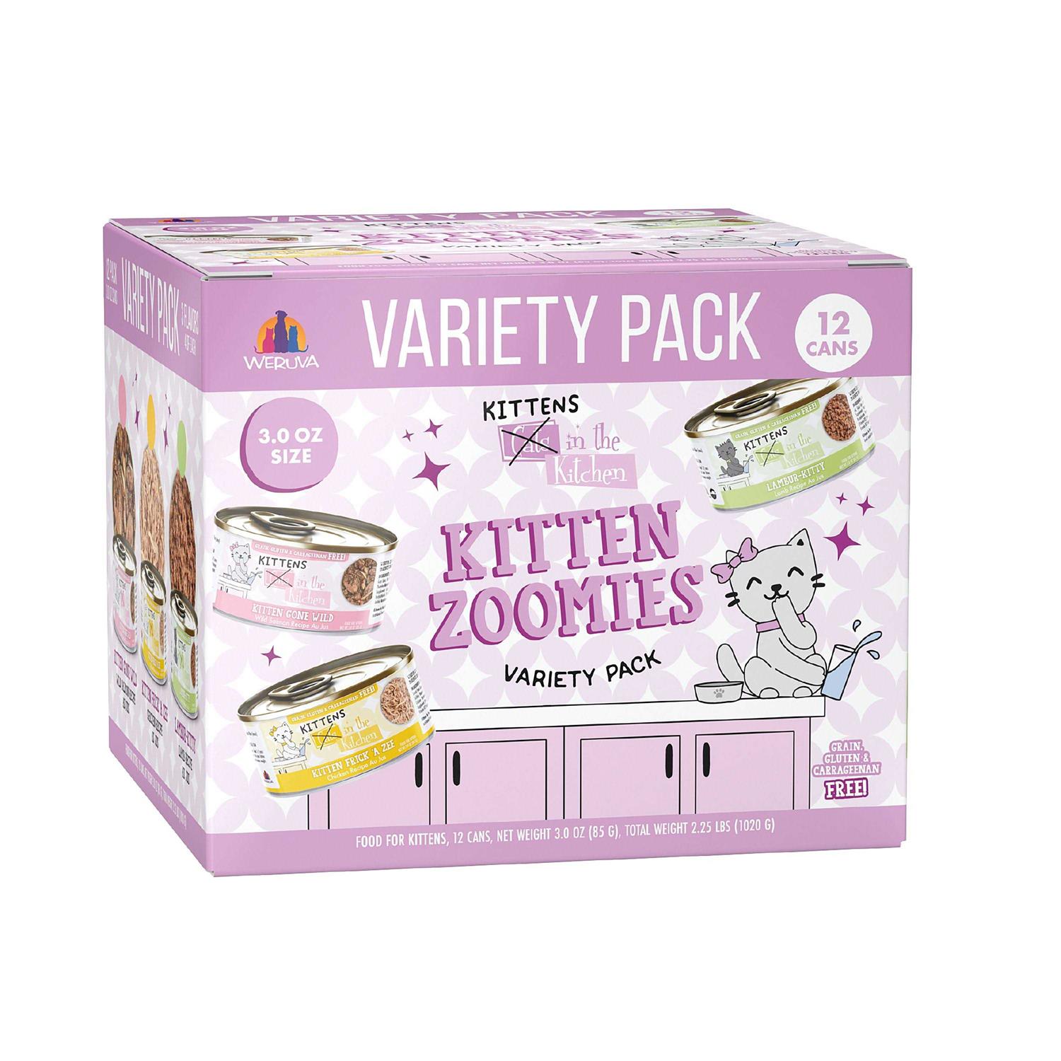 Weruva Cats in the Kitchen Kitten Zoomies Variety Pack - Healthber